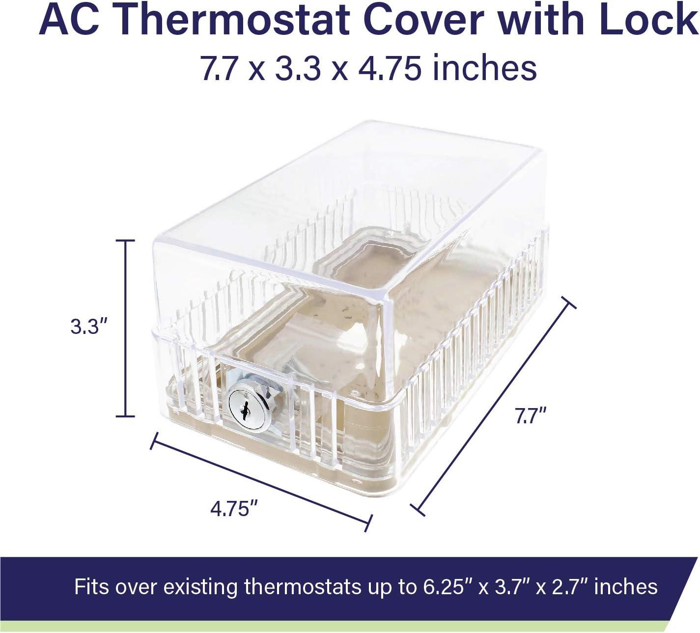 BISupply AC Thermostat Cover with Lock M 1pk - Wall AC Panel Lock Box with Key