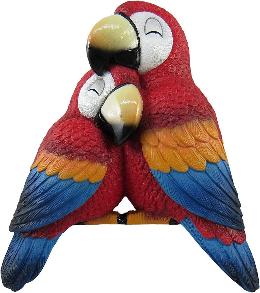 Polly and Petey Colorful Resin Parrot Shelf Sitter Statue