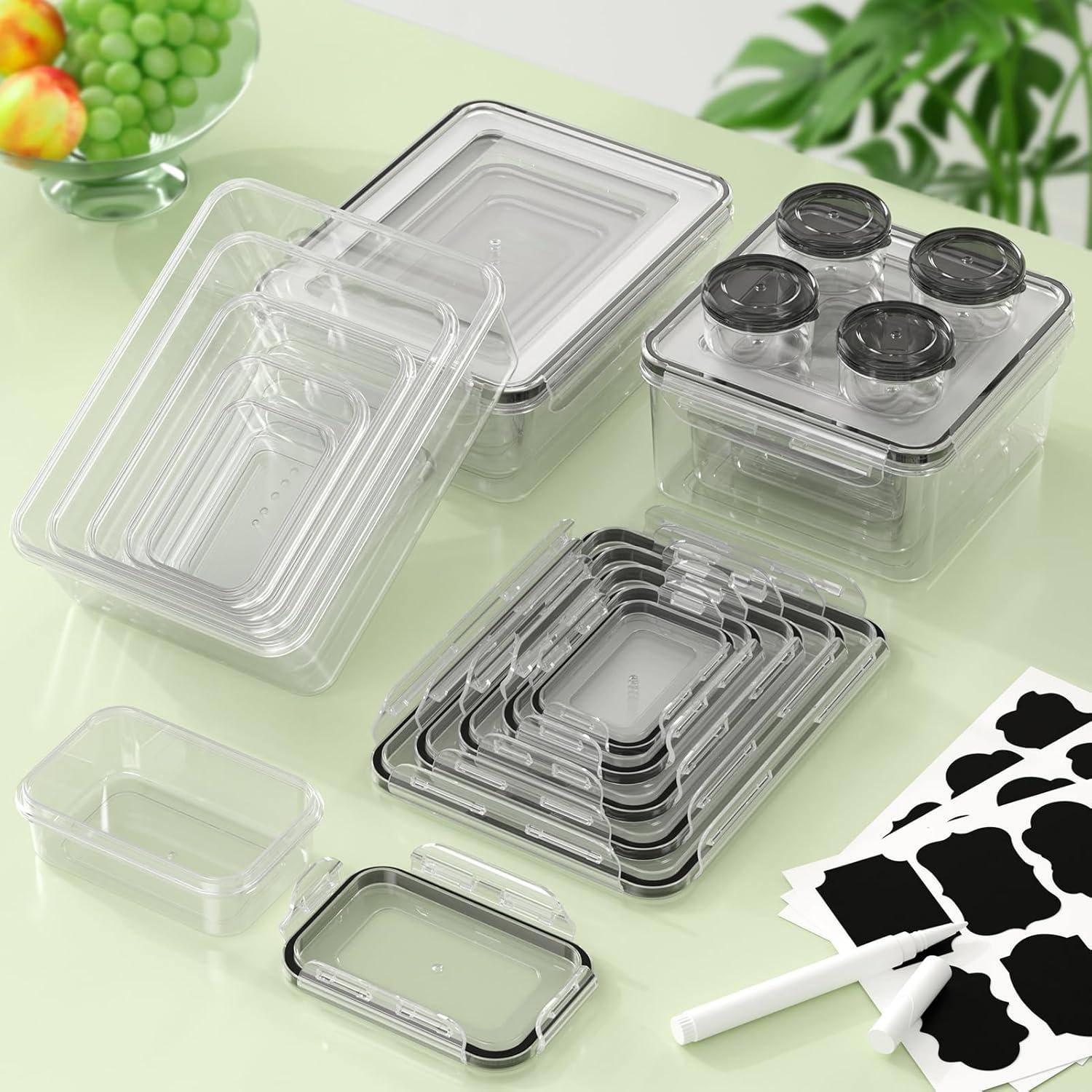 36-Piece BPA-Free Plastic Food Storage Container Set with Lids