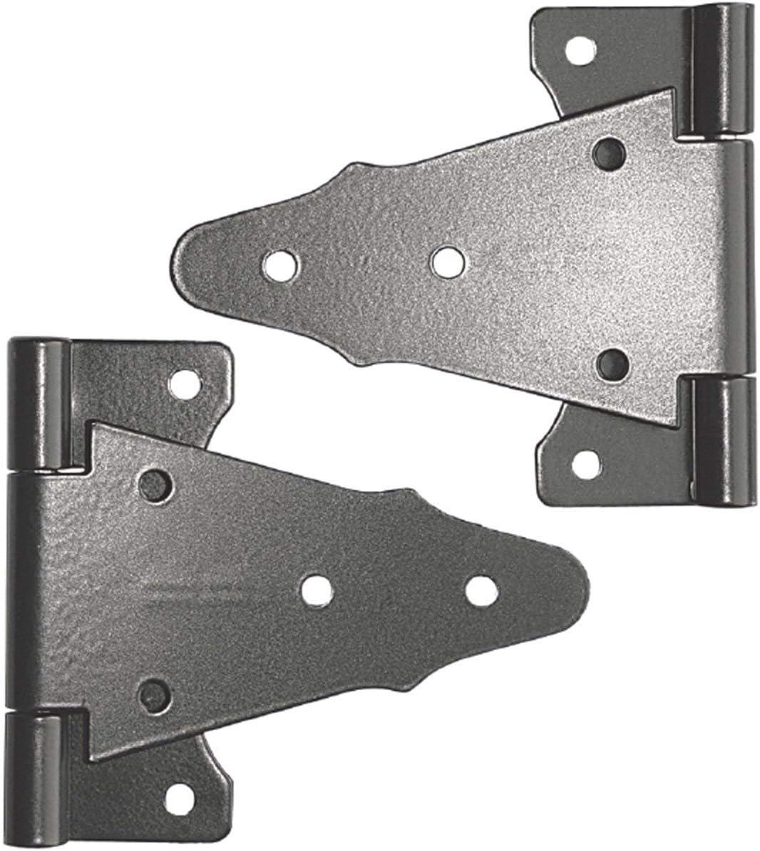 Nuvo Iron Black Galvanized Steel 6" Tee Gate Hinges (2 pcs)