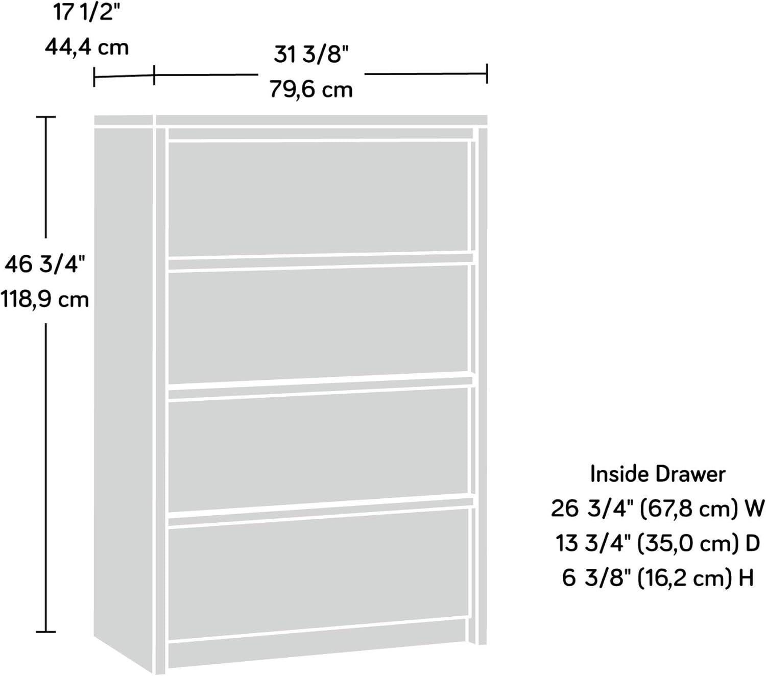 Sauder Harvey Park 4-Drawer Dresser, Grand Walnut Finish