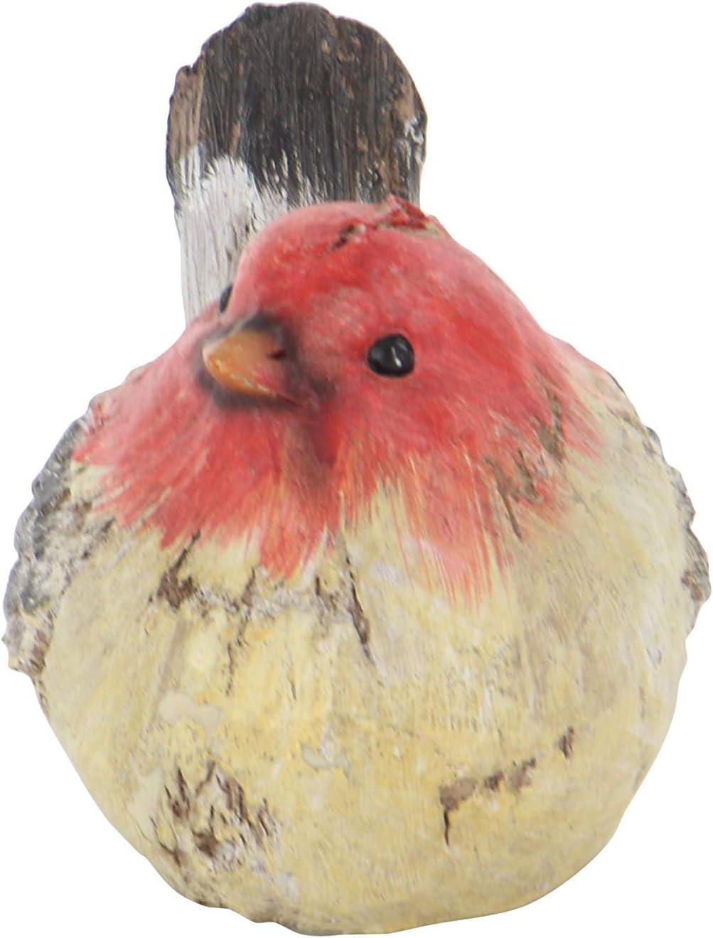 8"W, 6"H Multi Colored Polystone Bird Sculpture, by DecMode (4 Count)