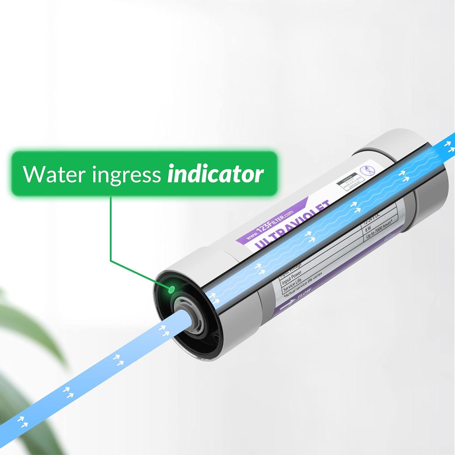 Compact Stainless Steel LED UV Water Filter Add-On Kit