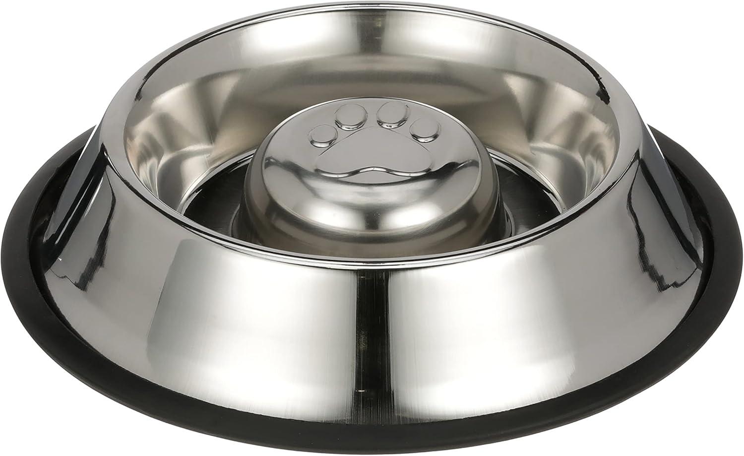 Neater Pets Stainless Steel Non-Tip Slow Feed Bowl - Improves Digestion, Stops Obesity, and Slows Down Eating, 1.5 Cup