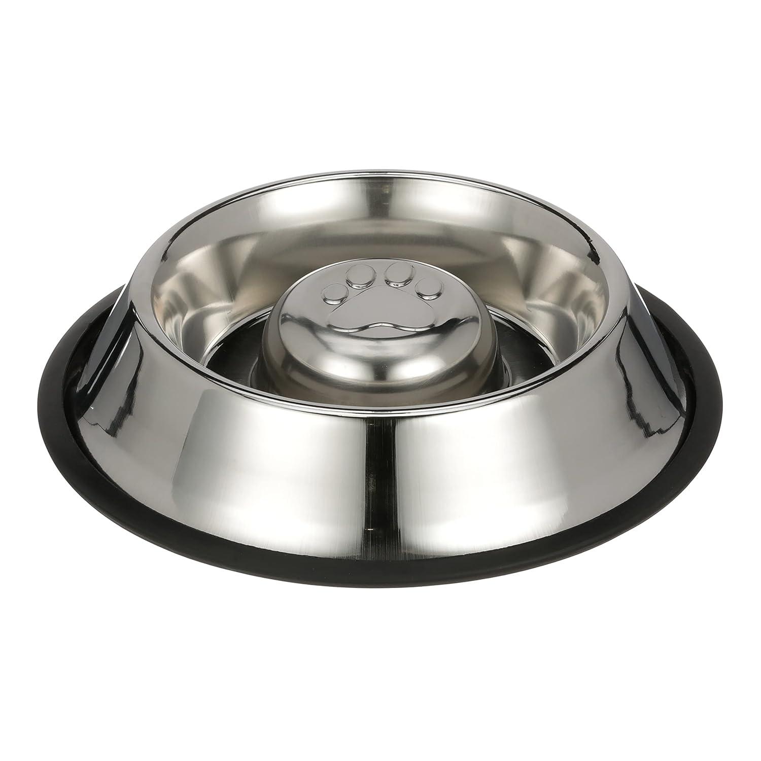 Neater Pets Stainless Steel Non-Tip Slow Feed Bowl - Improves Digestion, Stops Obesity, and Slows Down Eating, 1.5 Cup