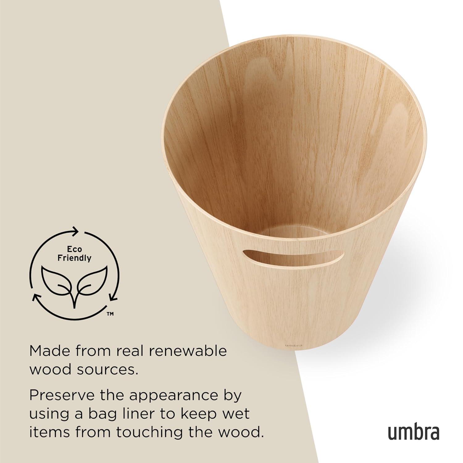 Umbra Woodrow Manufactured Wood Open Waste Basket - 2.25 Gallons