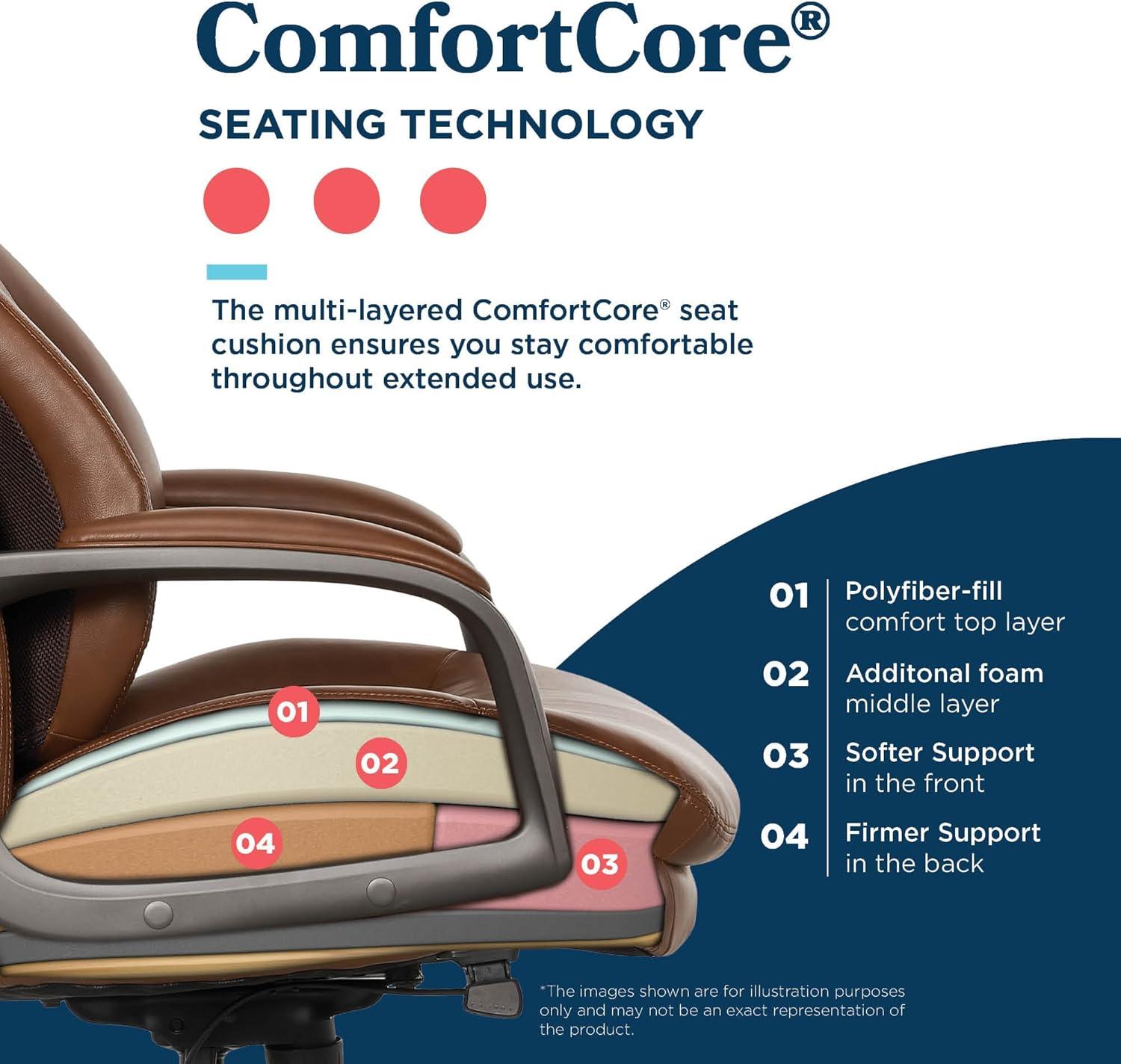 La-Z-Boy La-Z-Boy® Nova Executive Office Chair, Patented AIR Ergonomic Support Technology®, High-Back Premium Comfort & Support, Vegan PU Leather