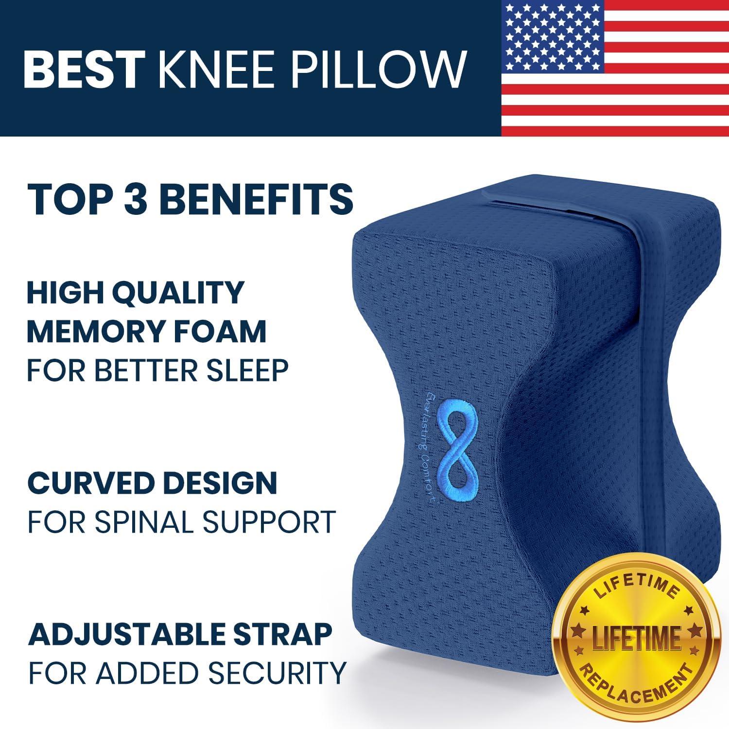 Everlasting Comfort Office Foot Rest Under Desk Ergonomic Memory Foam Foot Pillow, Navy Blue