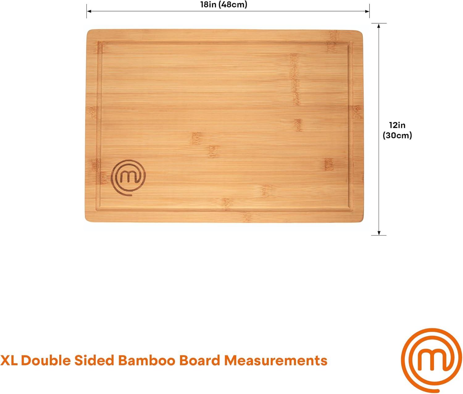 Extra-Large Natural Bamboo Cutting Board with Juice Groove