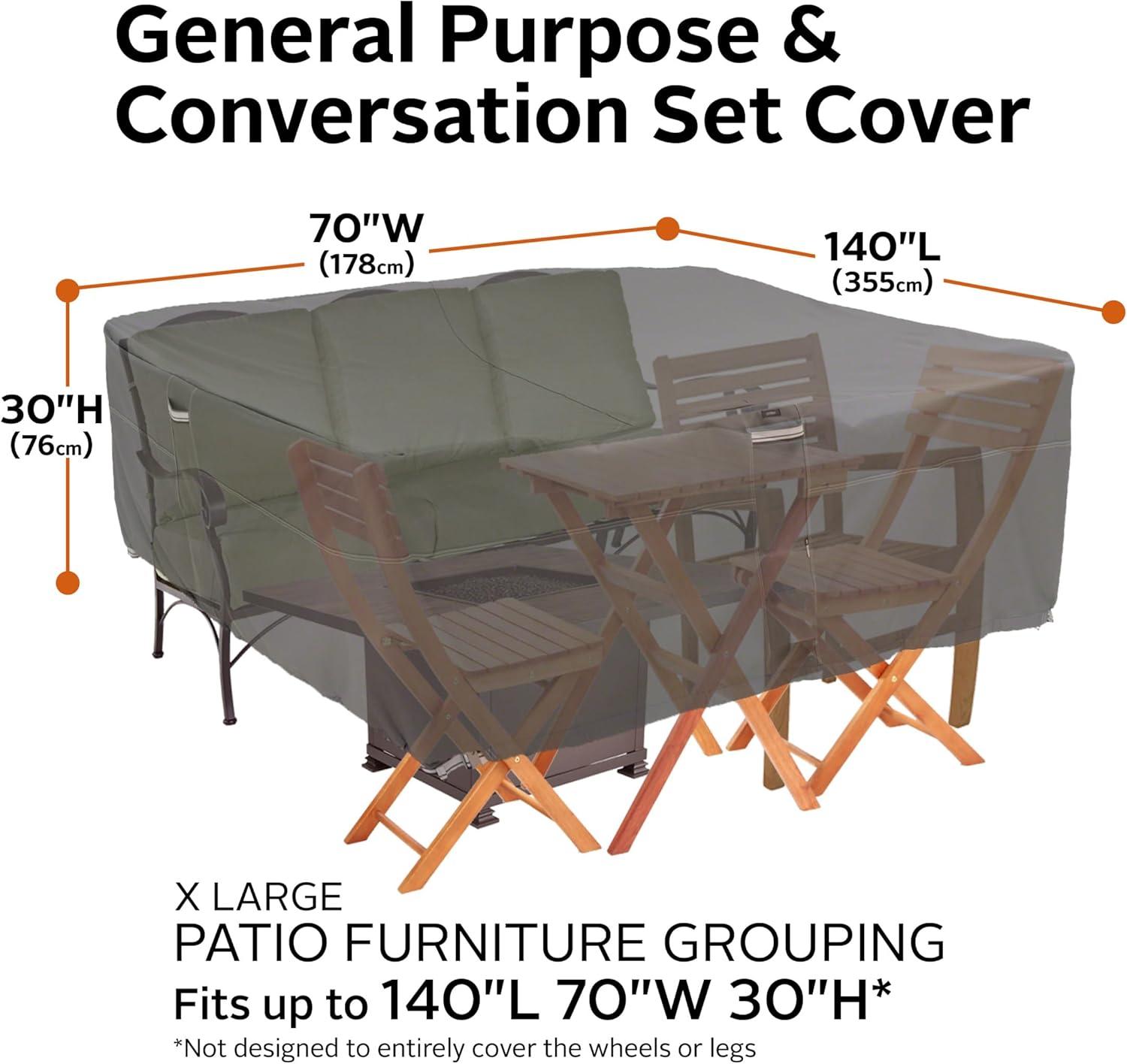 Classic Accessories Ravenna Water-Resistant 140 inch General Purpose Patio Furniture Cover