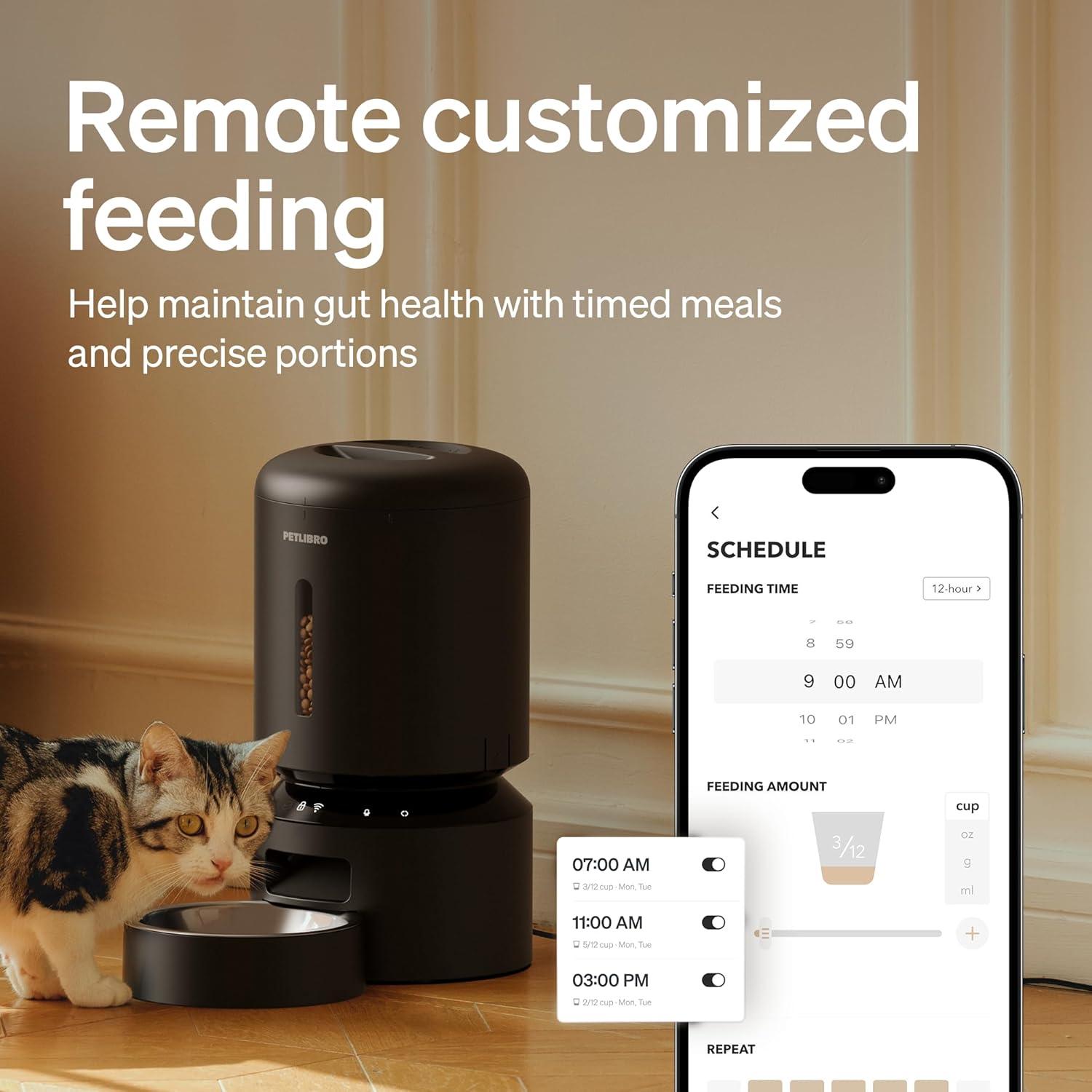 Automatic Cat Feeder, 5G Wifi Automatic Dog Feeder With Freshness Preservation,  Timed Cat Feeder With Low Food Sensor, Up To 10 Meals Per Day, Granary Pet Feeder For Cats