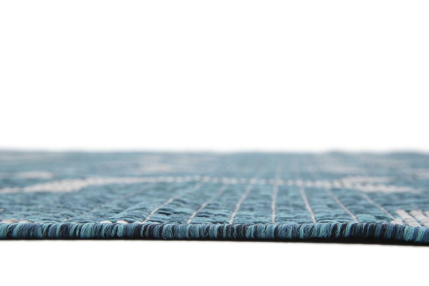 Unique Loom 8' 0 x 11' 4 Rectangle Indoor/Outdoor Trellis Teal Area Rug