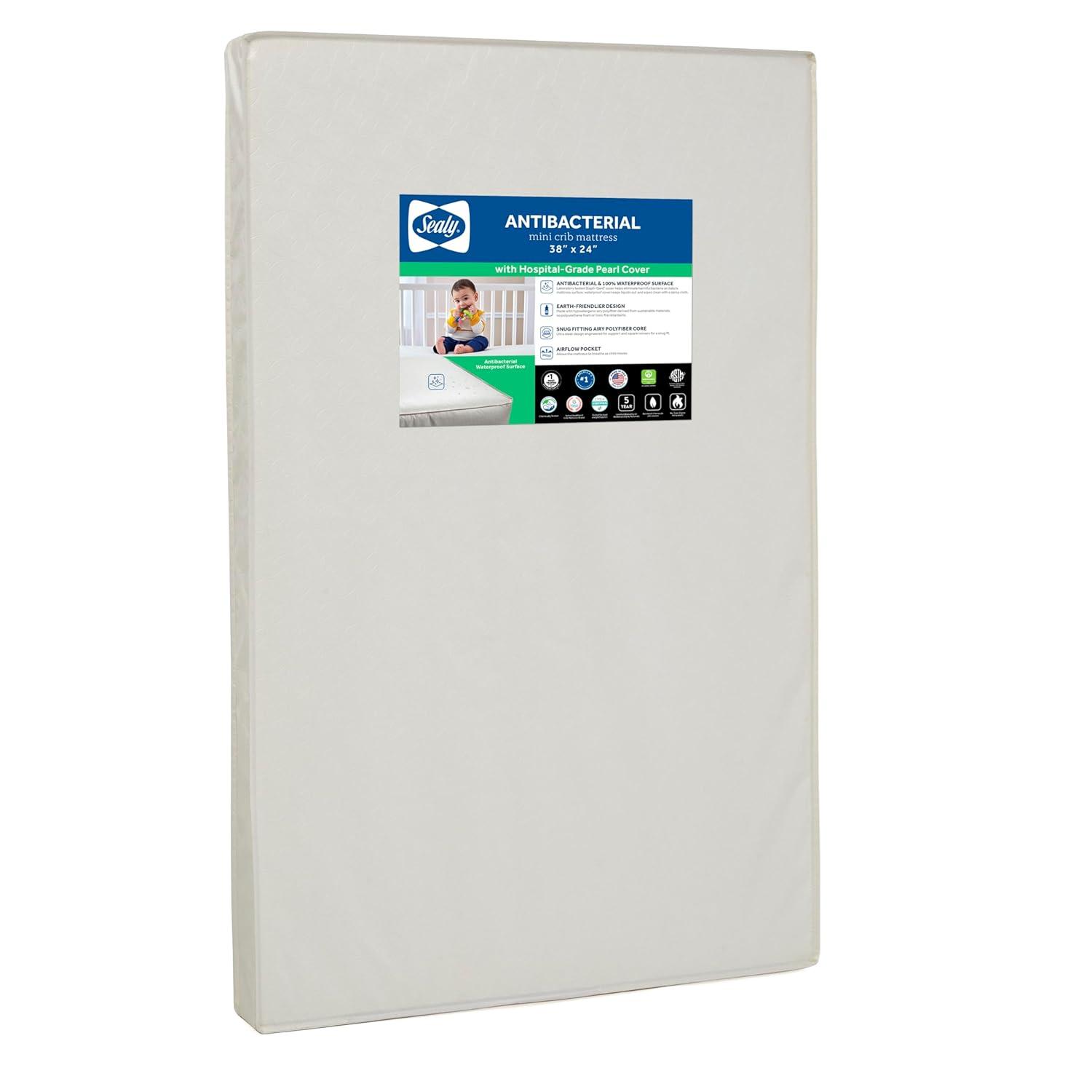 Sealy Mini Antibacterial Crib Mattress - 38"x24"