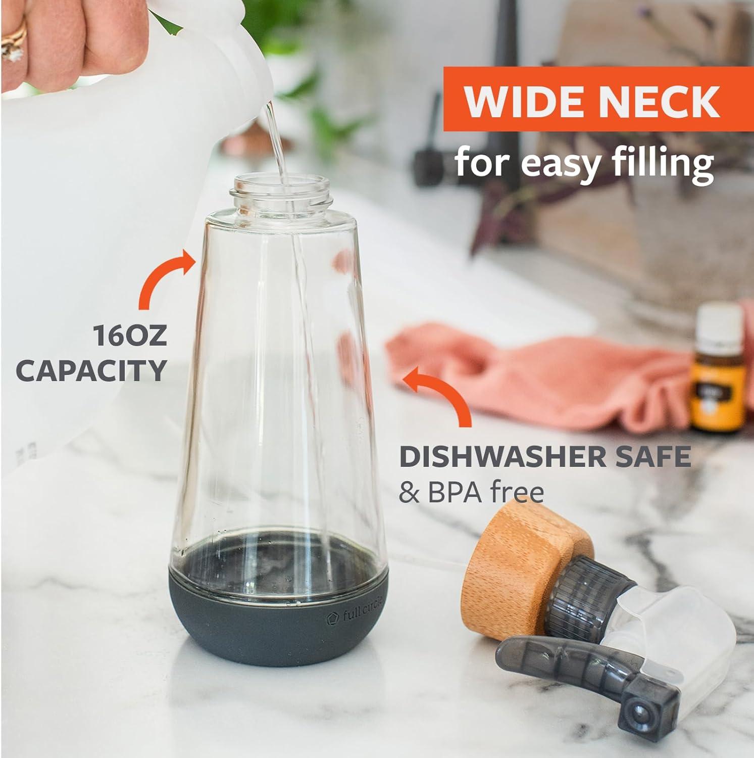 Full Circle Home Bottle Service Refillable Glass Spray Bottle Grey 16 oz - 1 ct