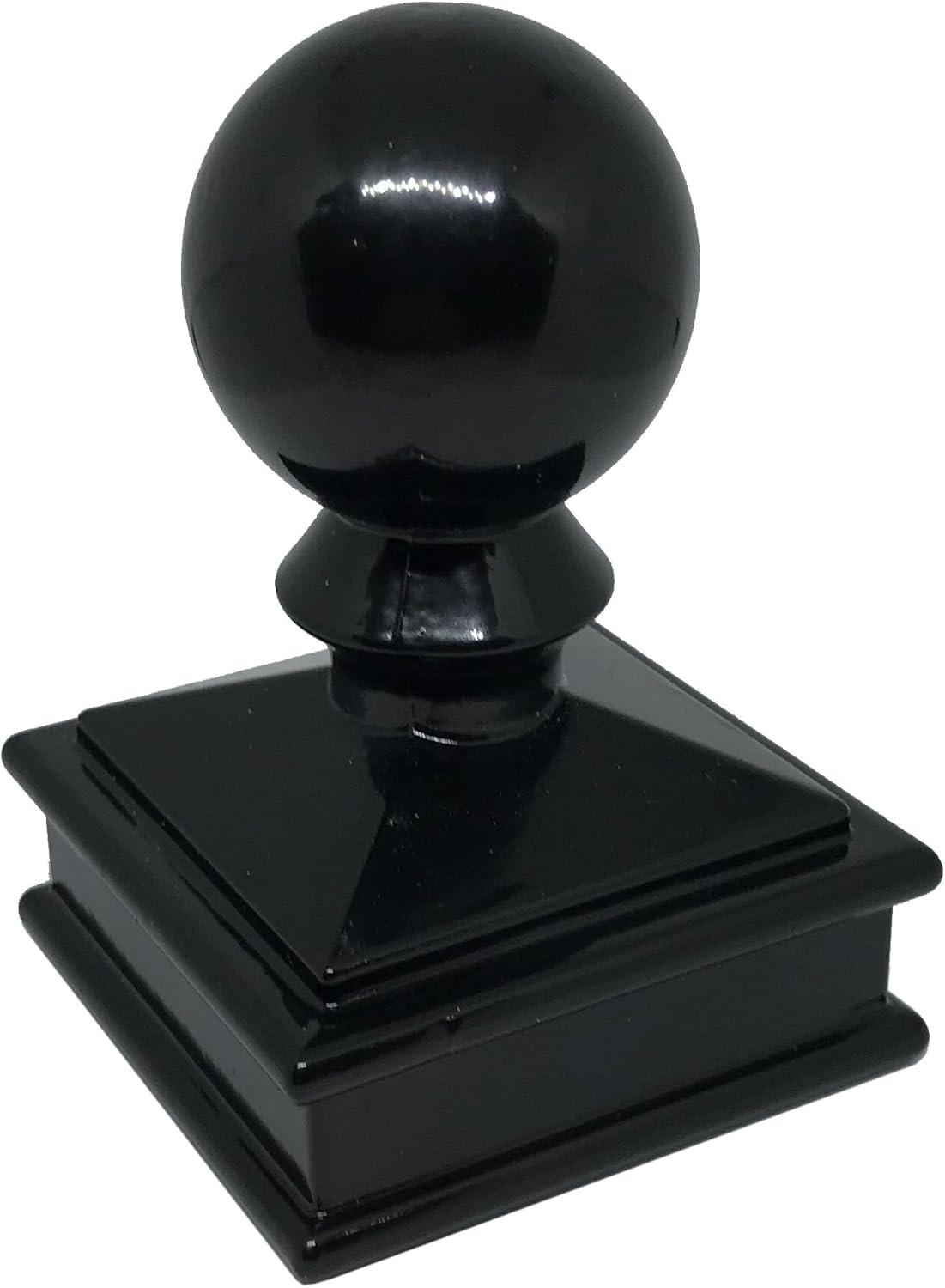 2" x 2" Aluminium Ball Top Post Cap for Metal Posts - Pressure Fit - Black