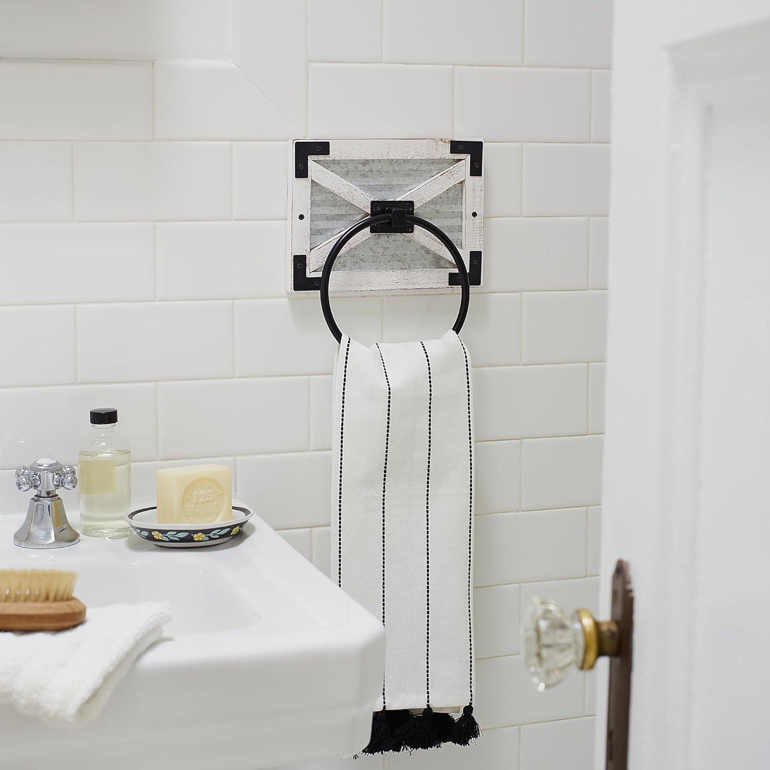 Autumn Alley Rustic Farmhouse Bathroom Towel Ring - Wall Mounted