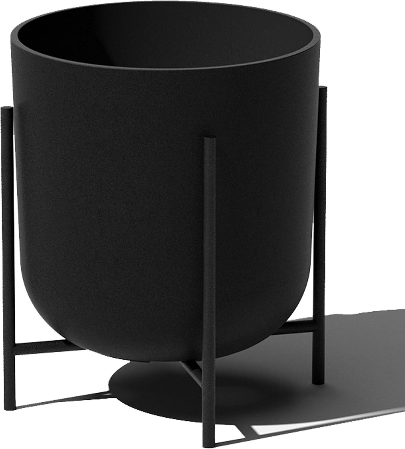 Veradek Mason Series Raised Kona 15" Plastic-Stone Planter with Stand - (Black/1 Pack)