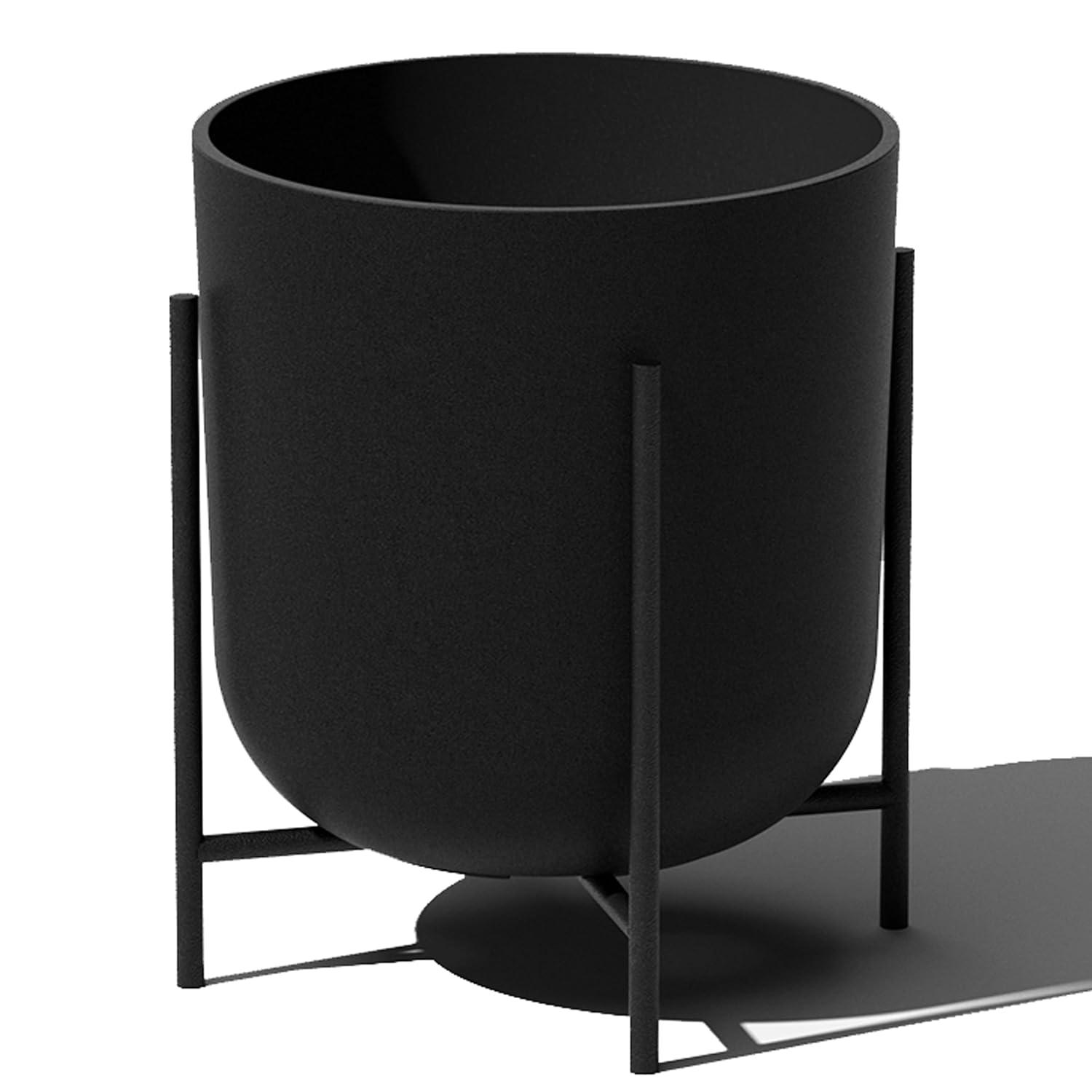 Veradek Mason Series Raised Kona 15" Plastic-Stone Planter with Stand - (Black/1 Pack)