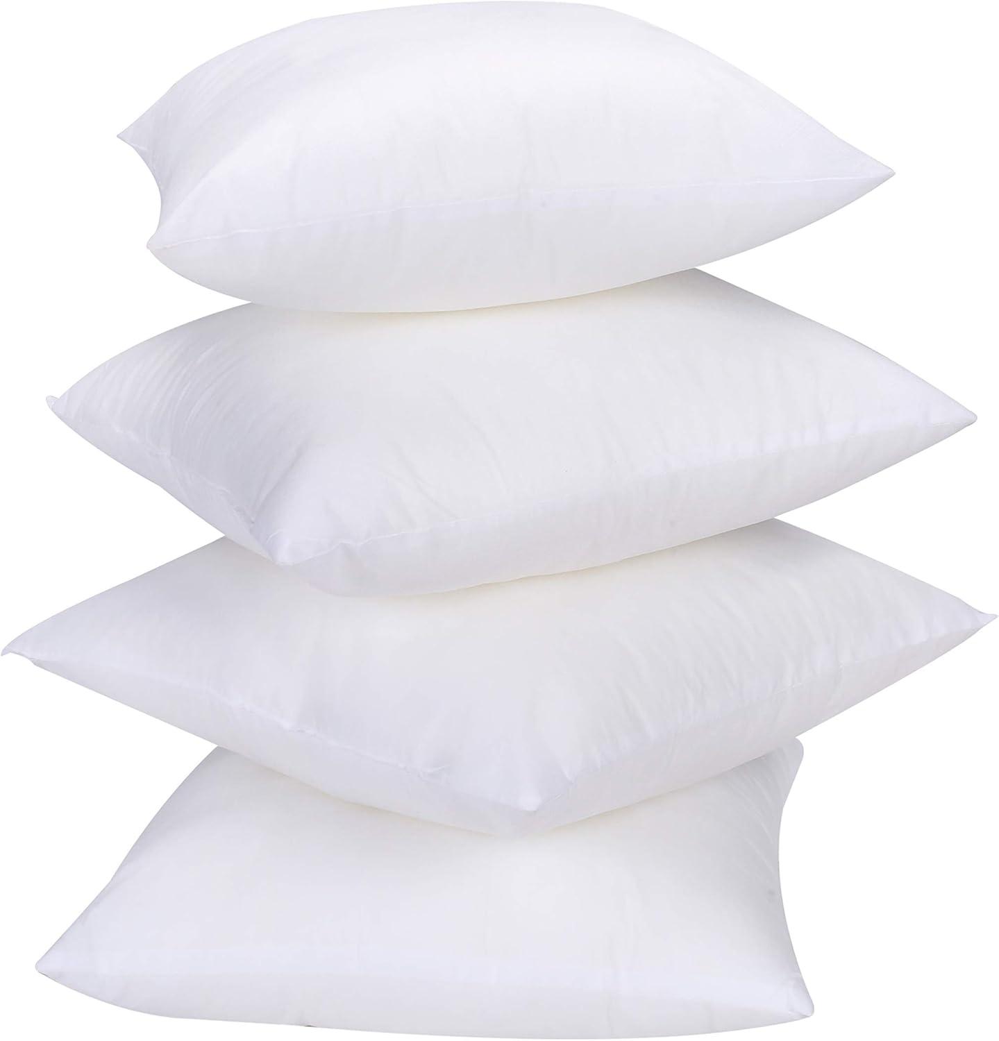 FBTS Prime 18x18 inch Square White Solid Down Alternative Pillow Inserts, 2 Packs