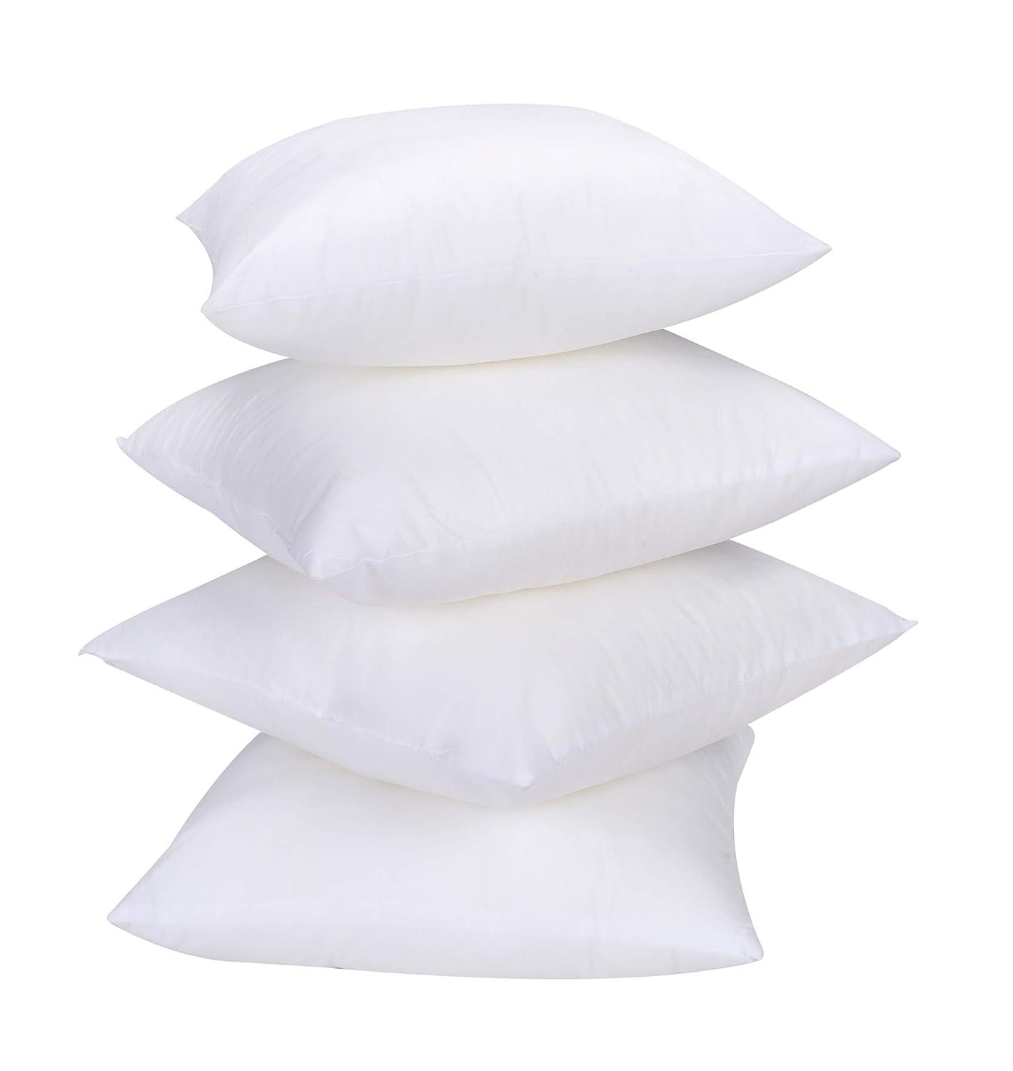 FBTS Prime 18x18 inch Square White Solid Down Alternative Pillow Inserts, 2 Packs