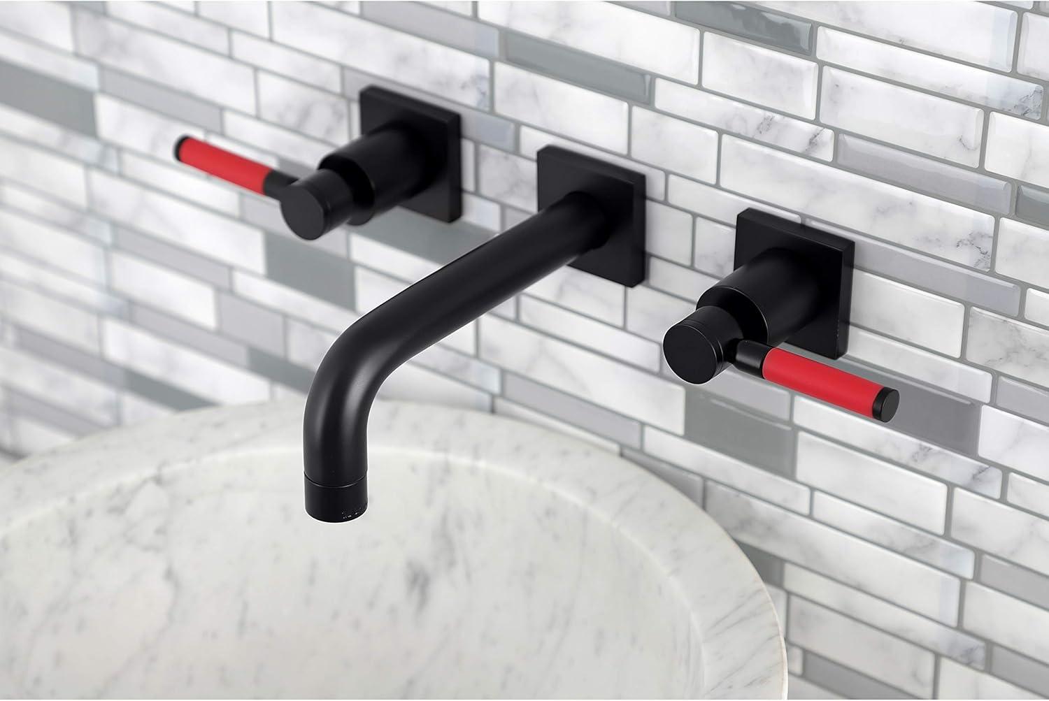 Kingston Brass Kaiser Two-Handle 3-Hole Wall Mount Bathroom Faucet