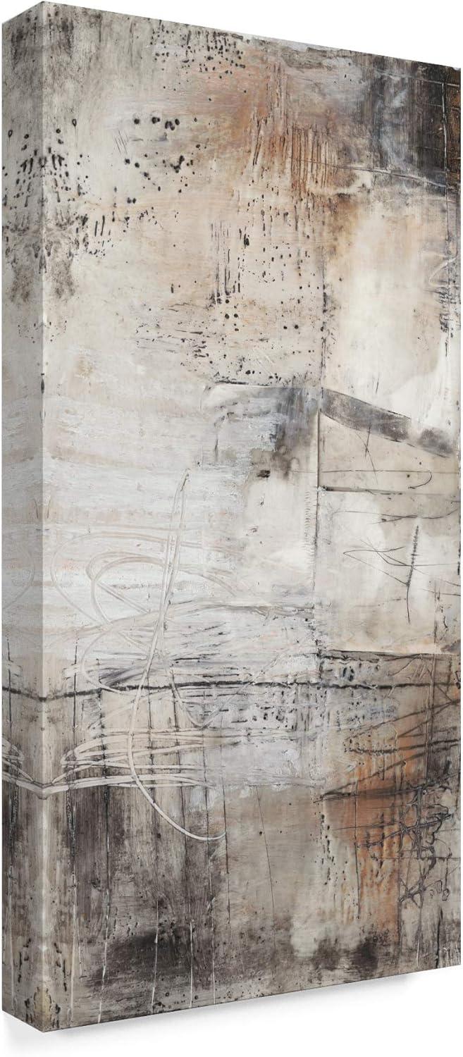 Trademark Fine Art -Jennifer Goldberger 'Black, White And Bronze I' Canvas Art