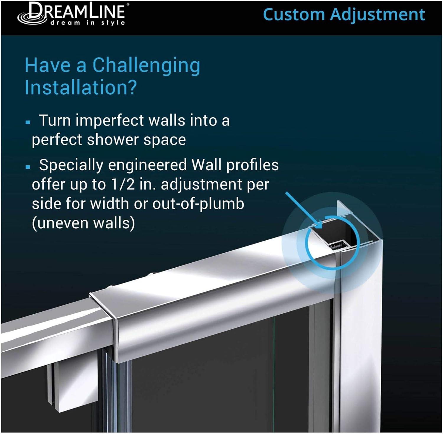 Flex 34.5" x 72" Rectangle Pivot Shower Enclosure