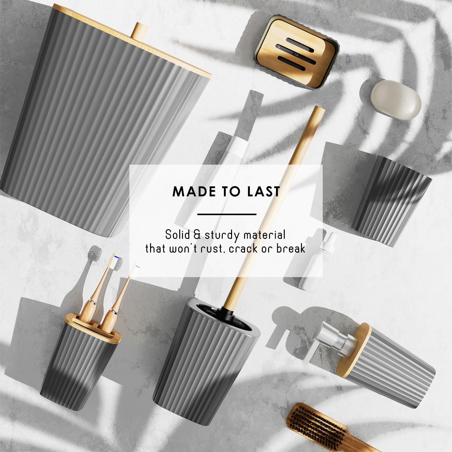 Shower Caddy and Bathroom Accessories Set - 25PC Gray Bathroom Accessory Set with Black Shower Shelf Caddy Set