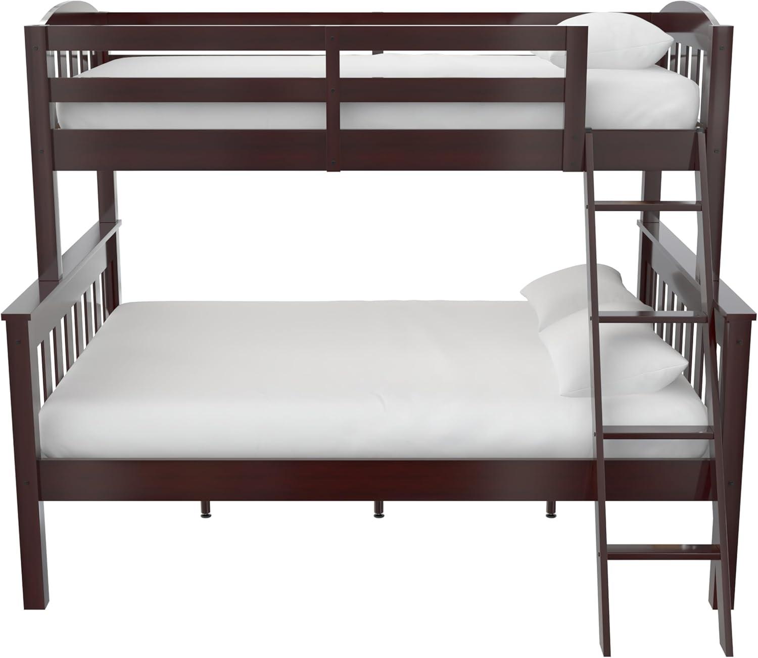 DHP Airlie Twin-Over-Full Bunk Bed with Ladder, Espresso