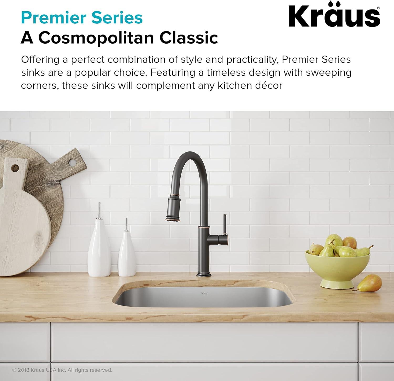 Kraus 23-Inch Satin Stainless Steel Undermount Single Bowl Kitchen Sink