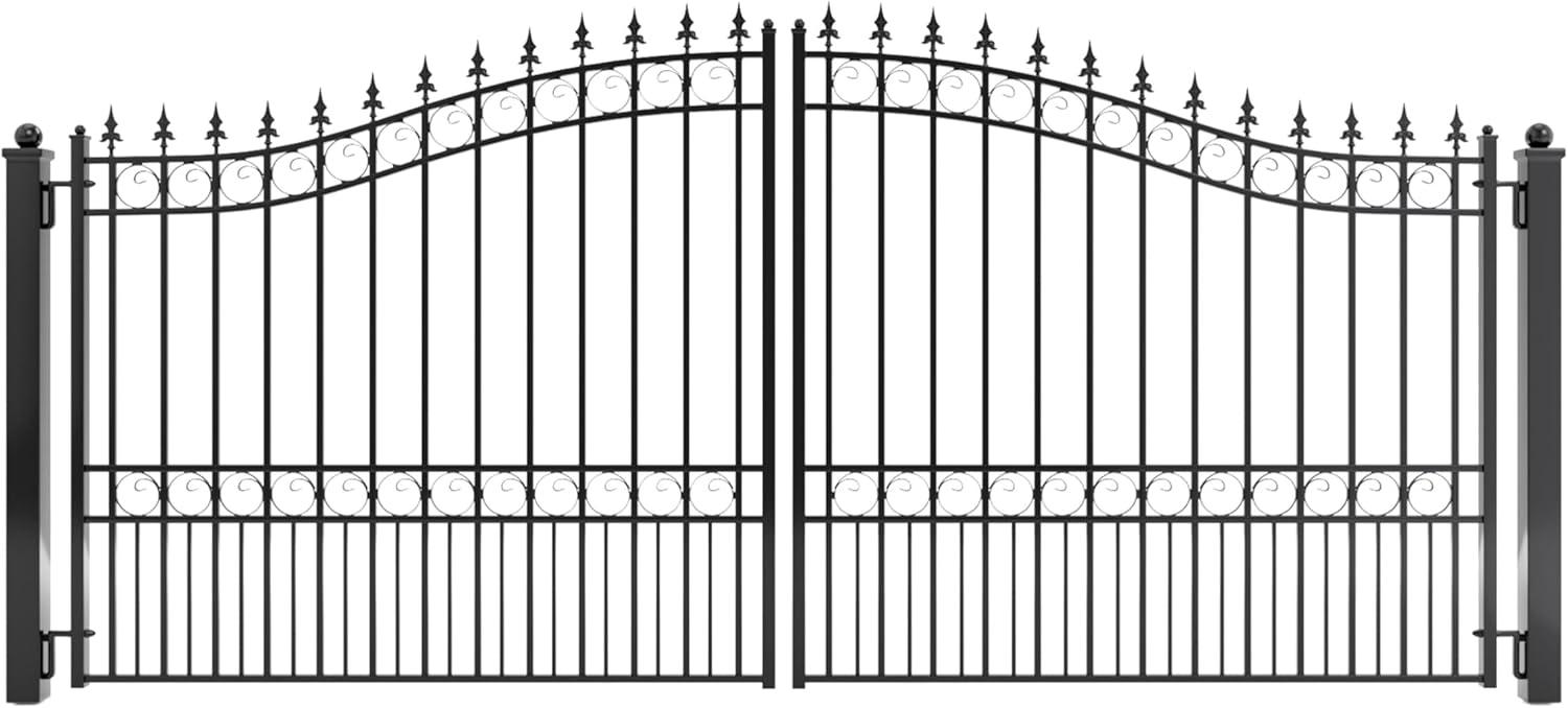 ALEKO Garden Steel London Style 16 feet Dual Swing Driveway Gate Black