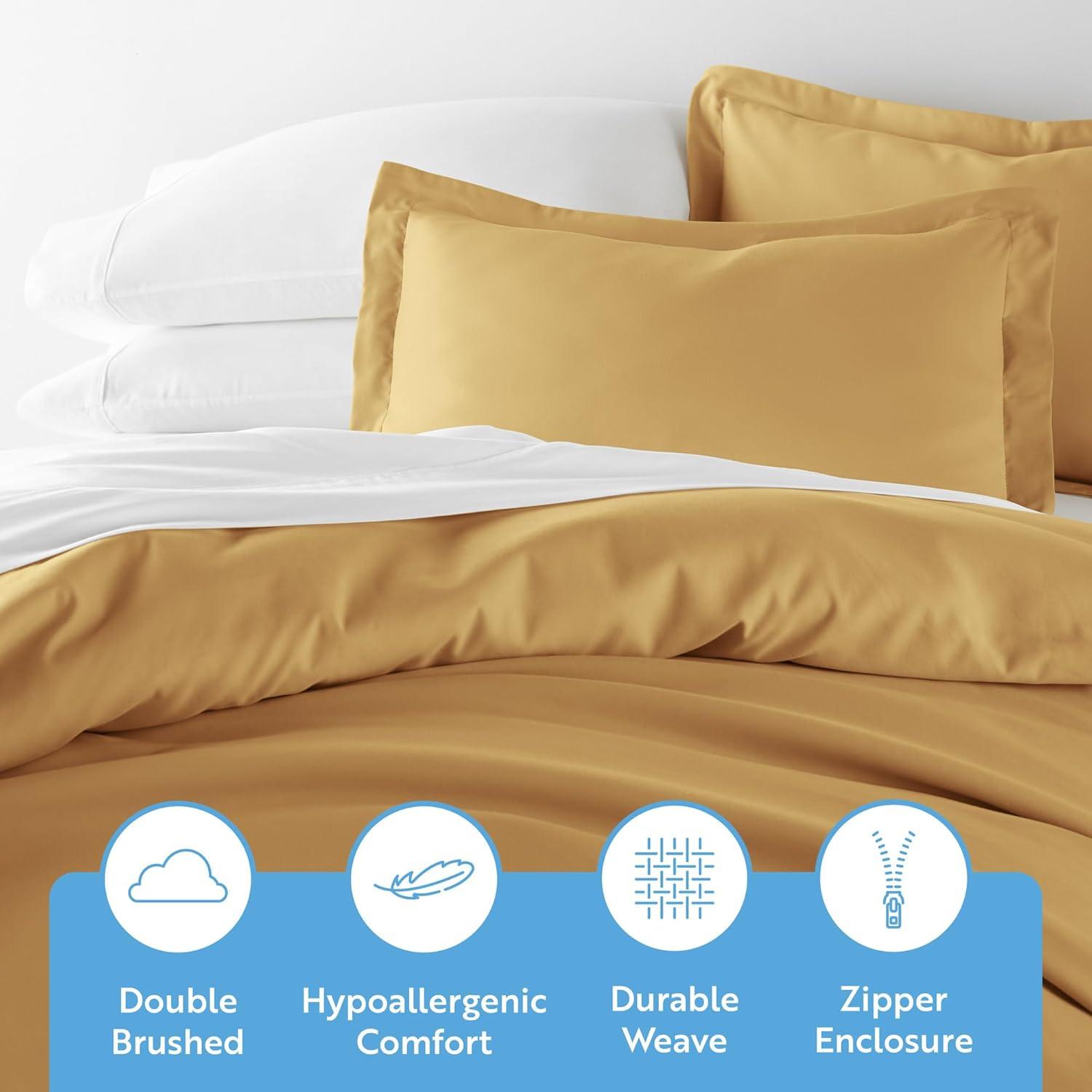 Gold 3 Piece Duvet Cover Set Twin/Twin Extra Long, by Simply Soft