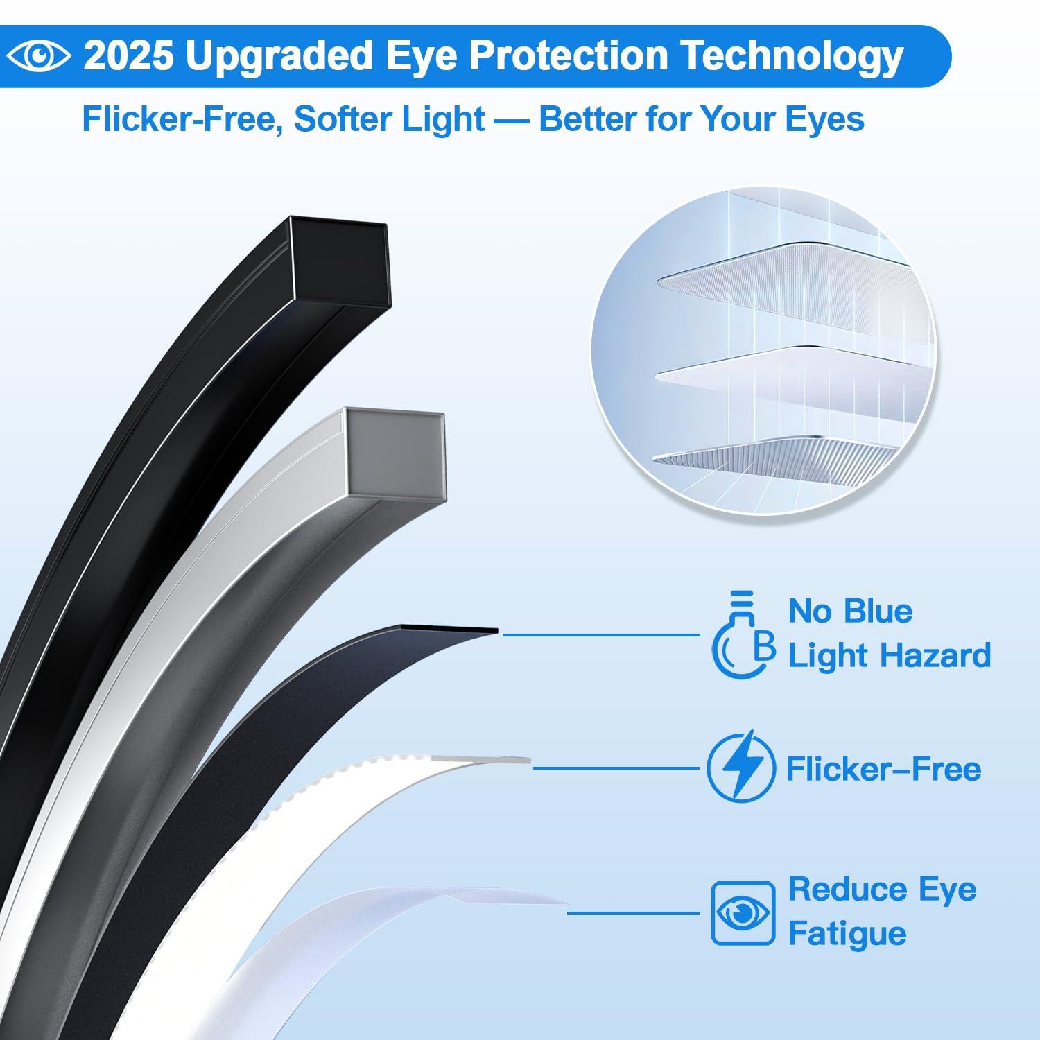 Dimmable LED Floor Lamp With 3 Color Temperatures, Ultra Bright 2000LM Arc Floor Lamps For Living Room, Modern Standing Tall Lamp With Remote Control Reading Floor Lamp For Bedroom Office Classroom