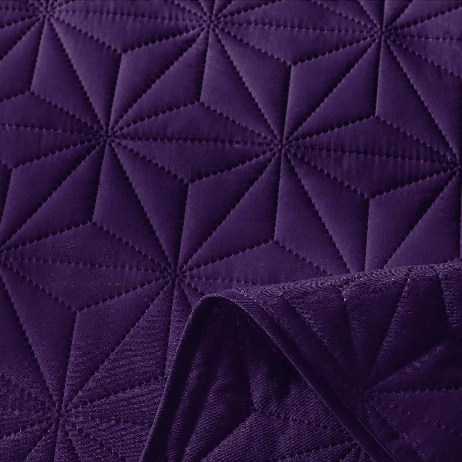 3-Piece King Size Quilt Set Purple - 3 Piece - King