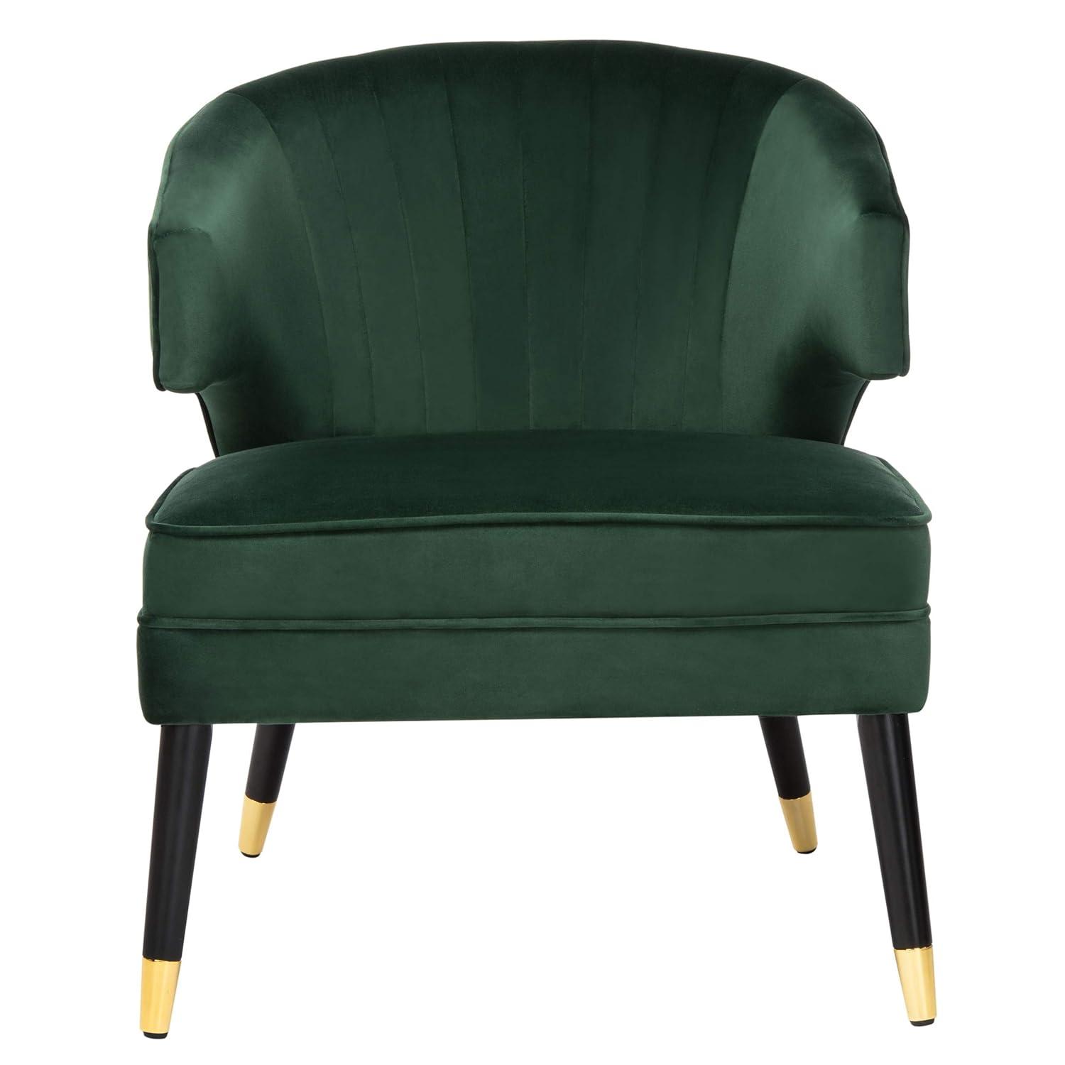 Stazia Wingback Accent Chair - ACH4502 - Forest Green/Black - Safavieh