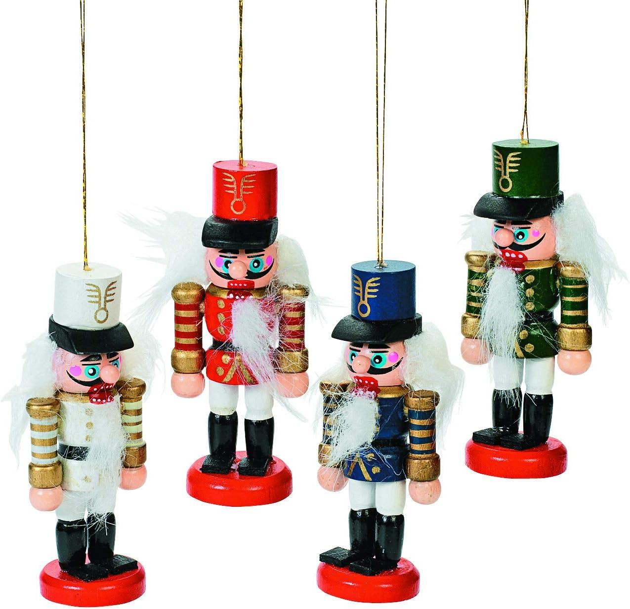 Assorted Wooden Nutcracker Christmas Tree Ornaments Set