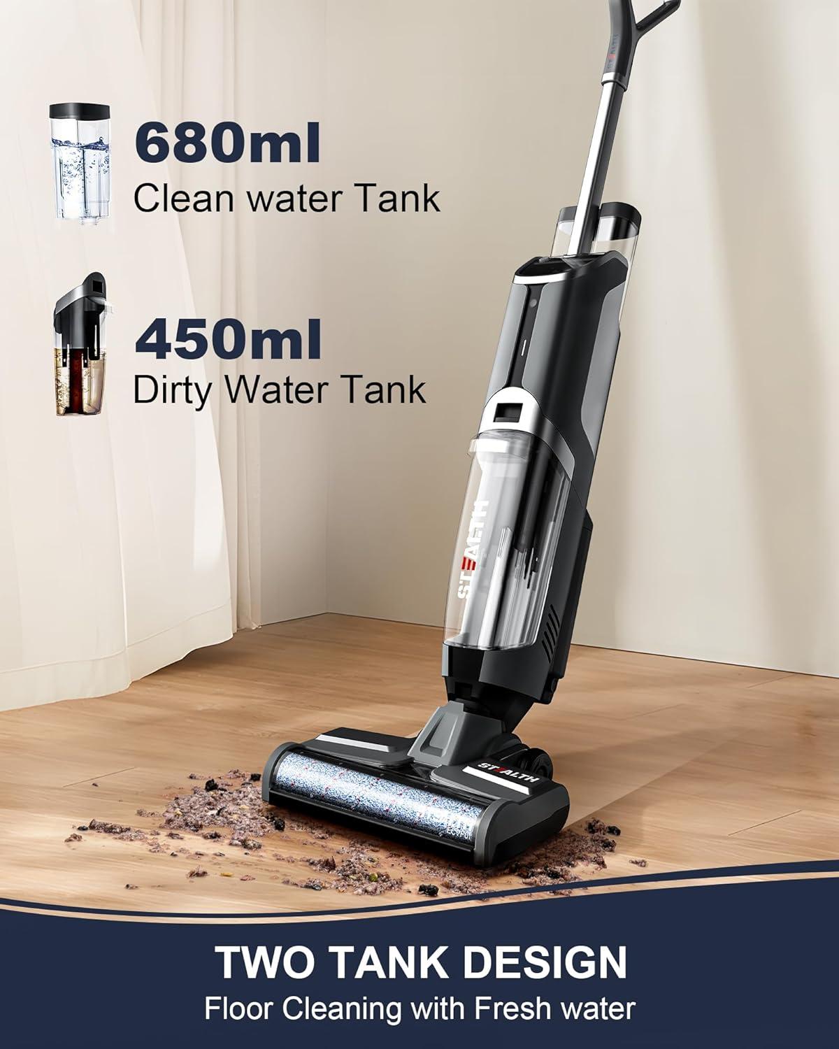 Gray Cordless Stick Vacuum with HEPA Filter for Commercial Use