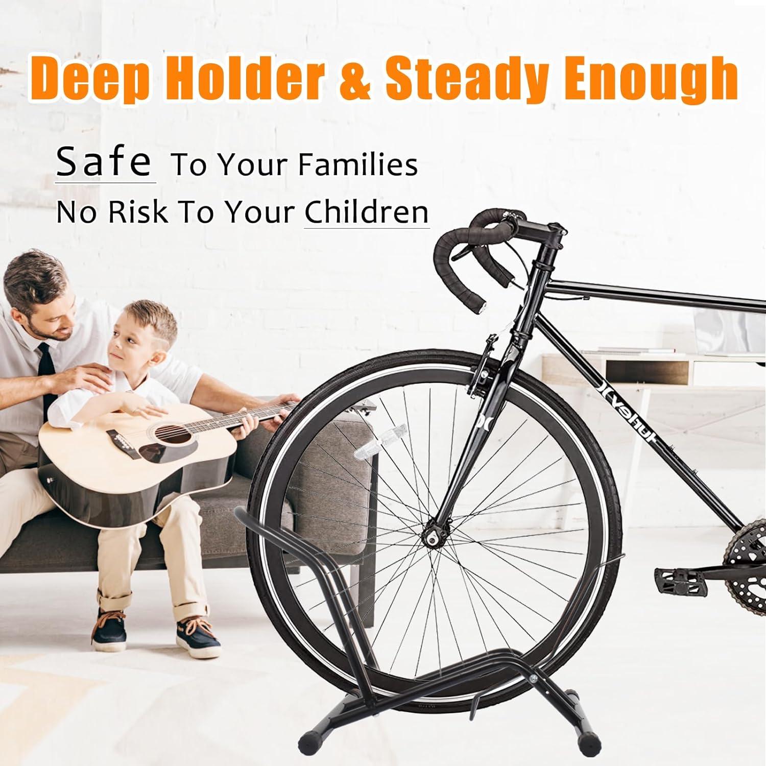 Black Steel Indoor/Outdoor Bike Storage Rack Stand