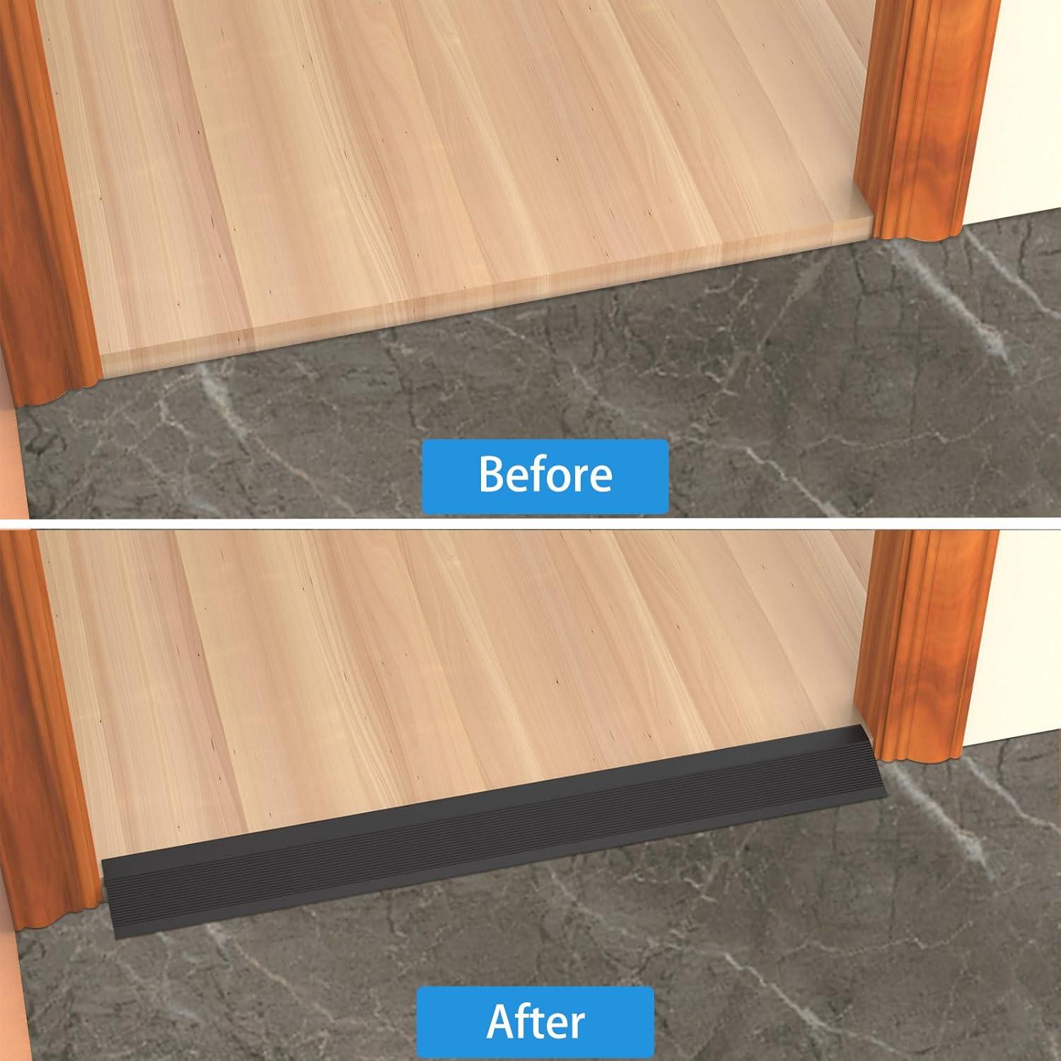 Floor Transition Strip - Aluminum Transition Strips for Doorway, 36 Inch Adhesive Flooring Transitions, Doorway Edge Trim Suitable for Threshold Height Less Than 1.6 Inch