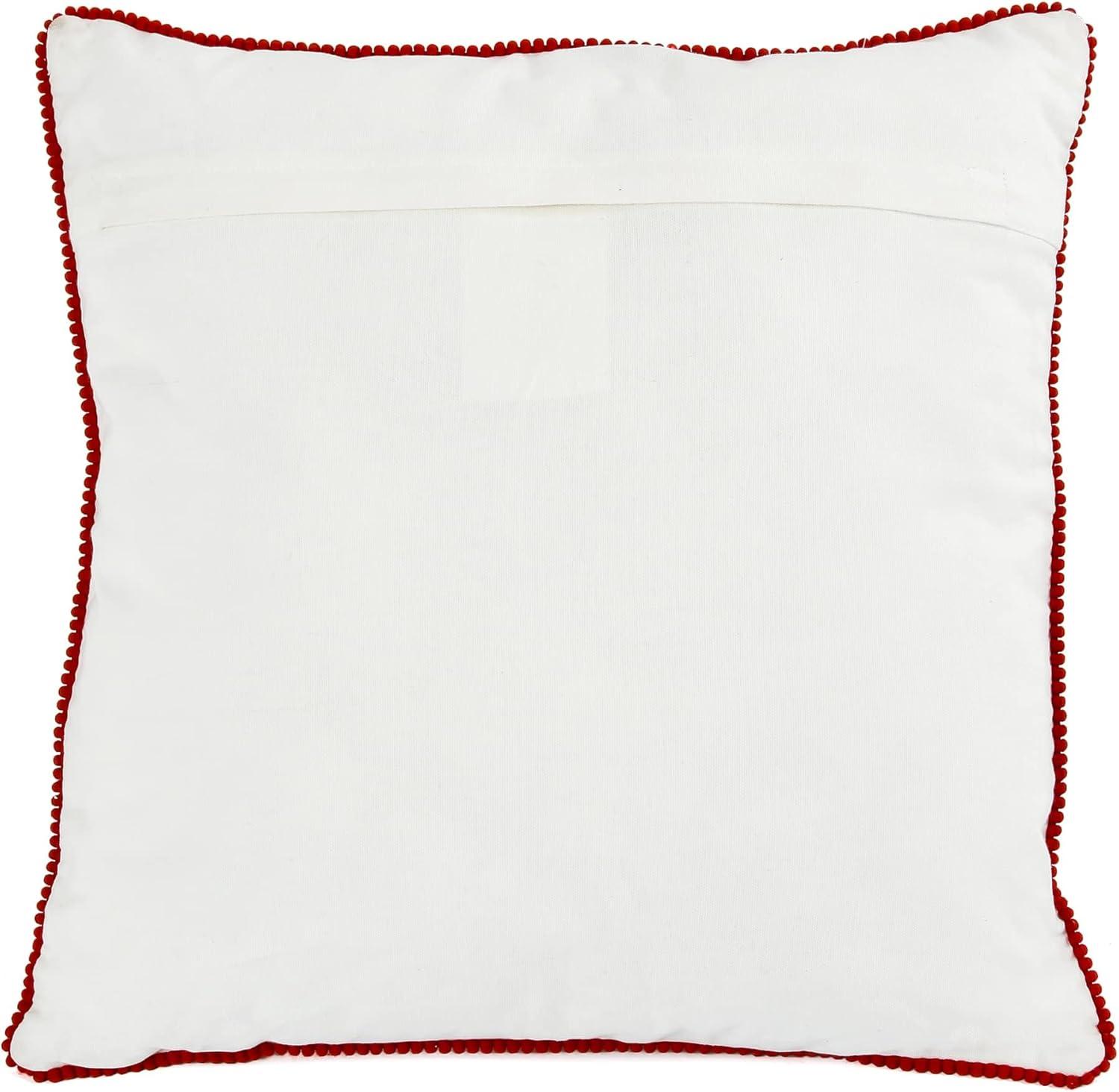 Embroidered Cotton Reversible Throw Pillow