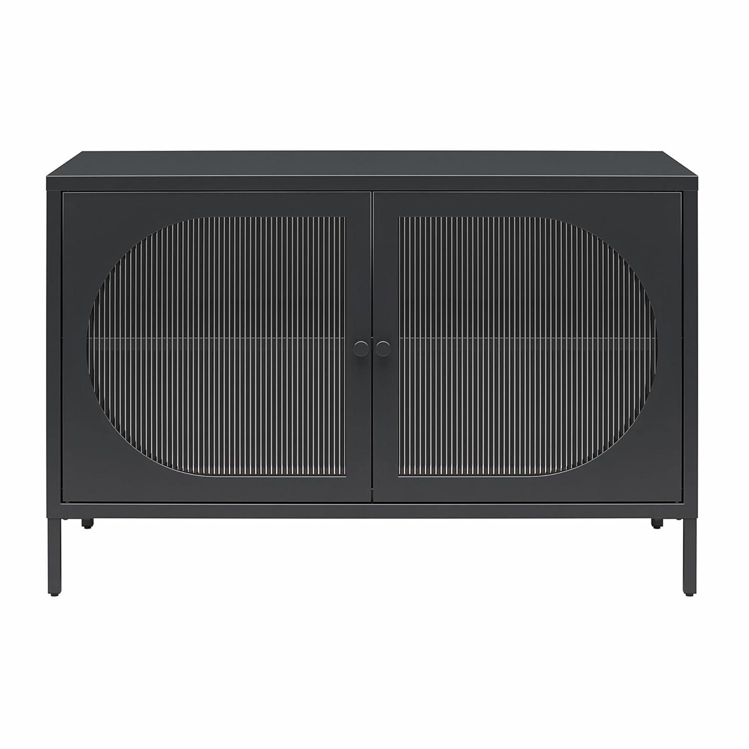 Luna 25.2'' Tall Accent Cabinet with Fluted Glass