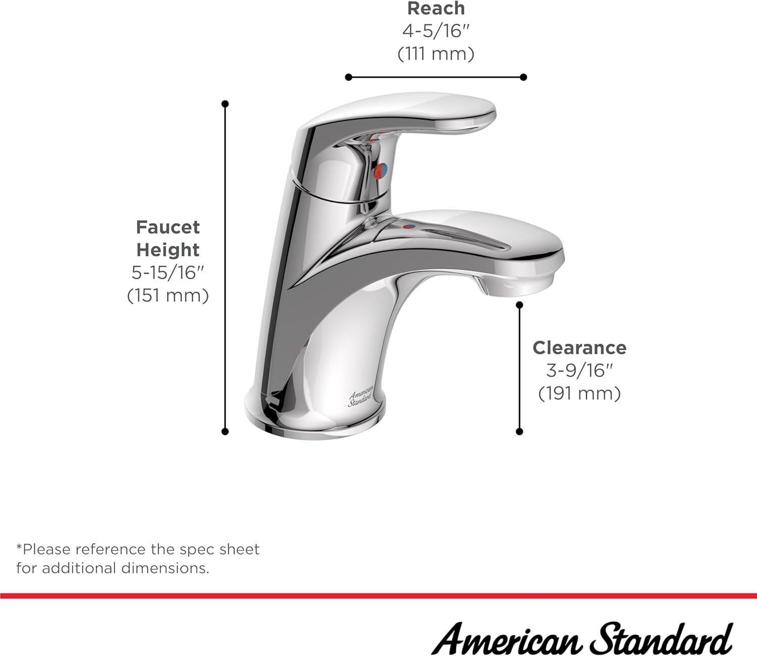 American Standard 7075.104 Colony Pro 1.2 GPM Single Hole Bathroom Faucet - Black