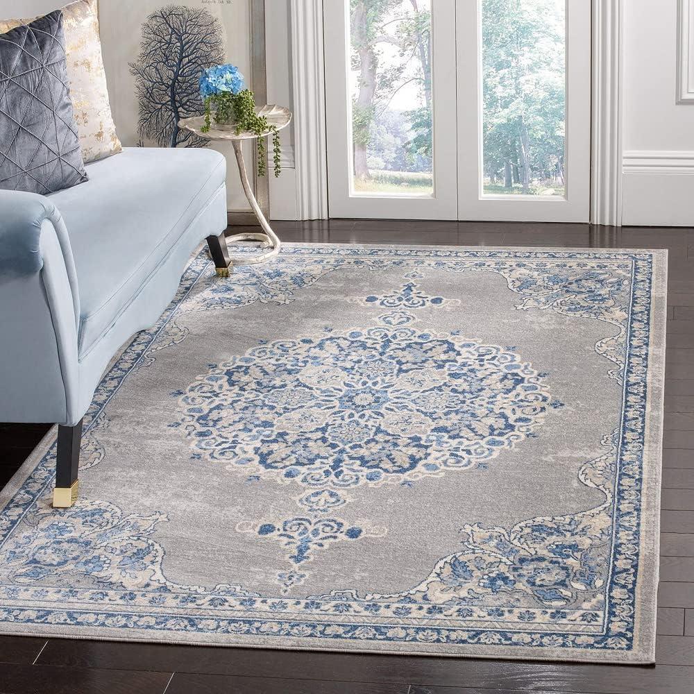 Brentwood BNT867 Power Loomed Indoor Area Rug - Light Grey/Blue - 5'3"x7'6" - Safavieh