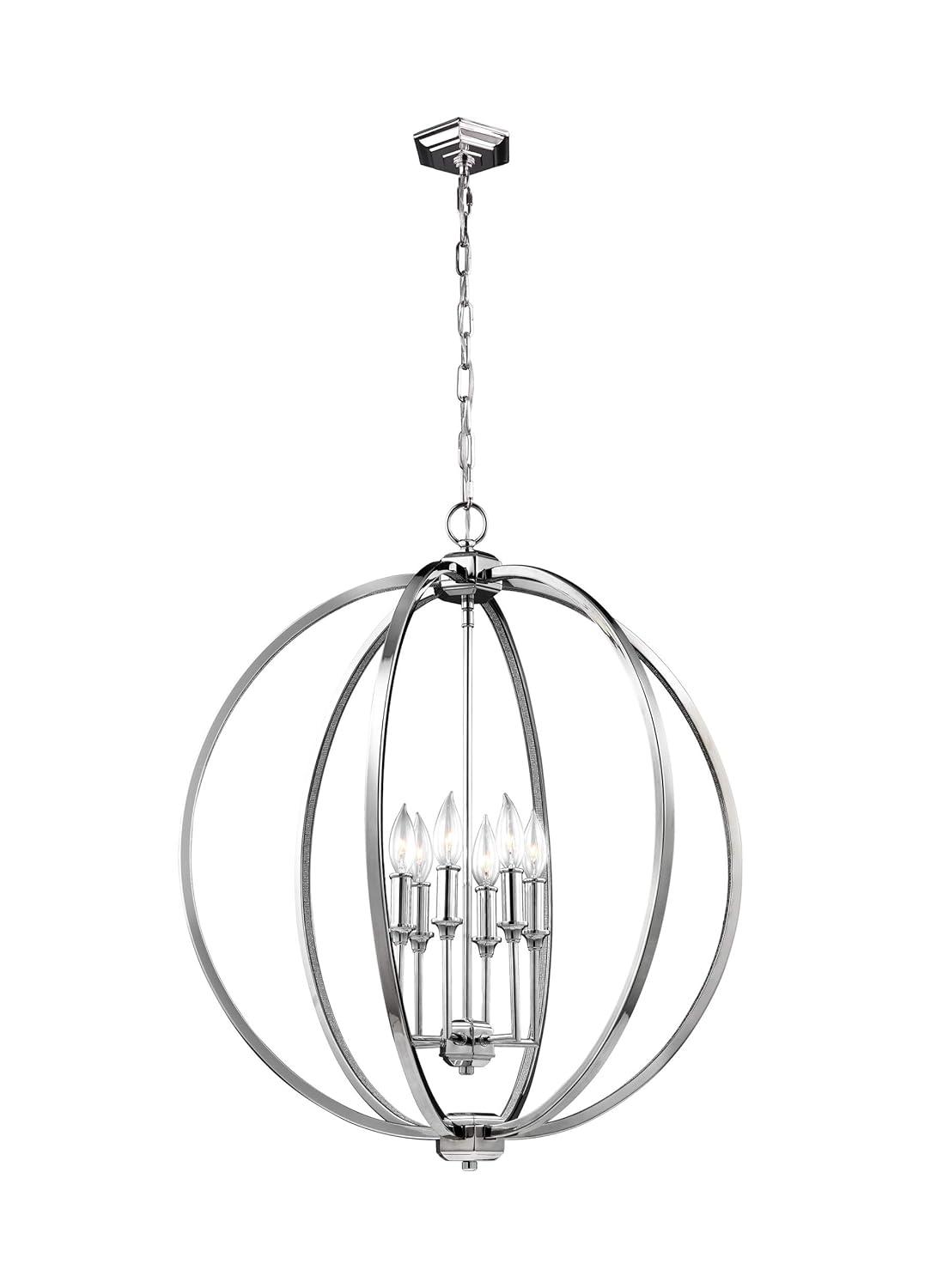 Feiss Lighting-Corinne-Pendant 6 Light in Transitional Style-24.5 Inch Wide by 27.88 Inch High-Polished Nickel Finish