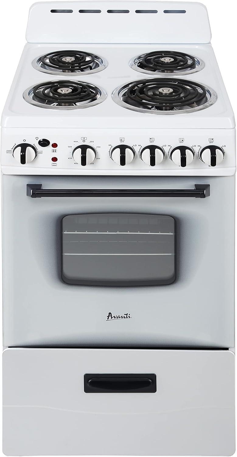 Avanti 20" Electric Range Oven with Framed Glass Door, in White (ERU200P0W)