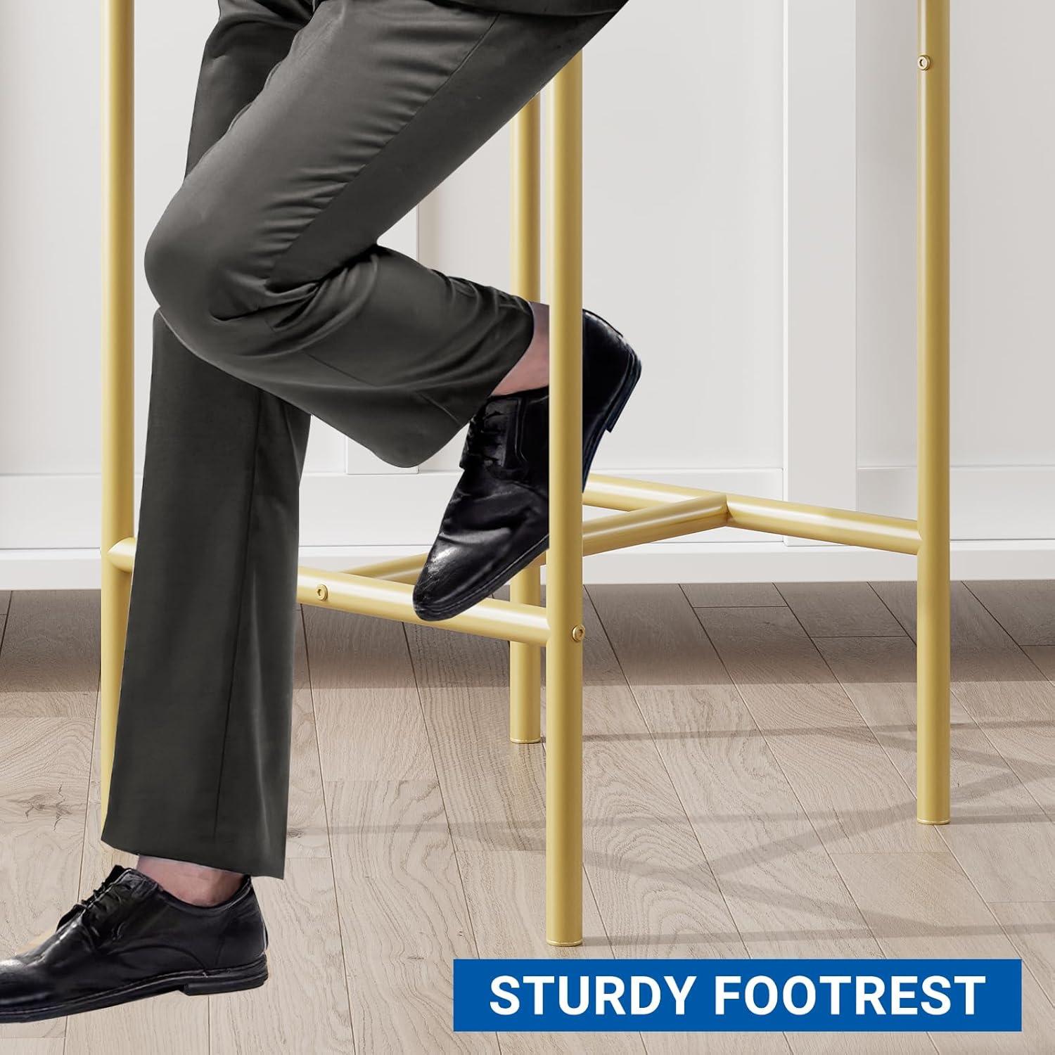 Gold and Gray 3-Piece Dining Set with Storage Shelves