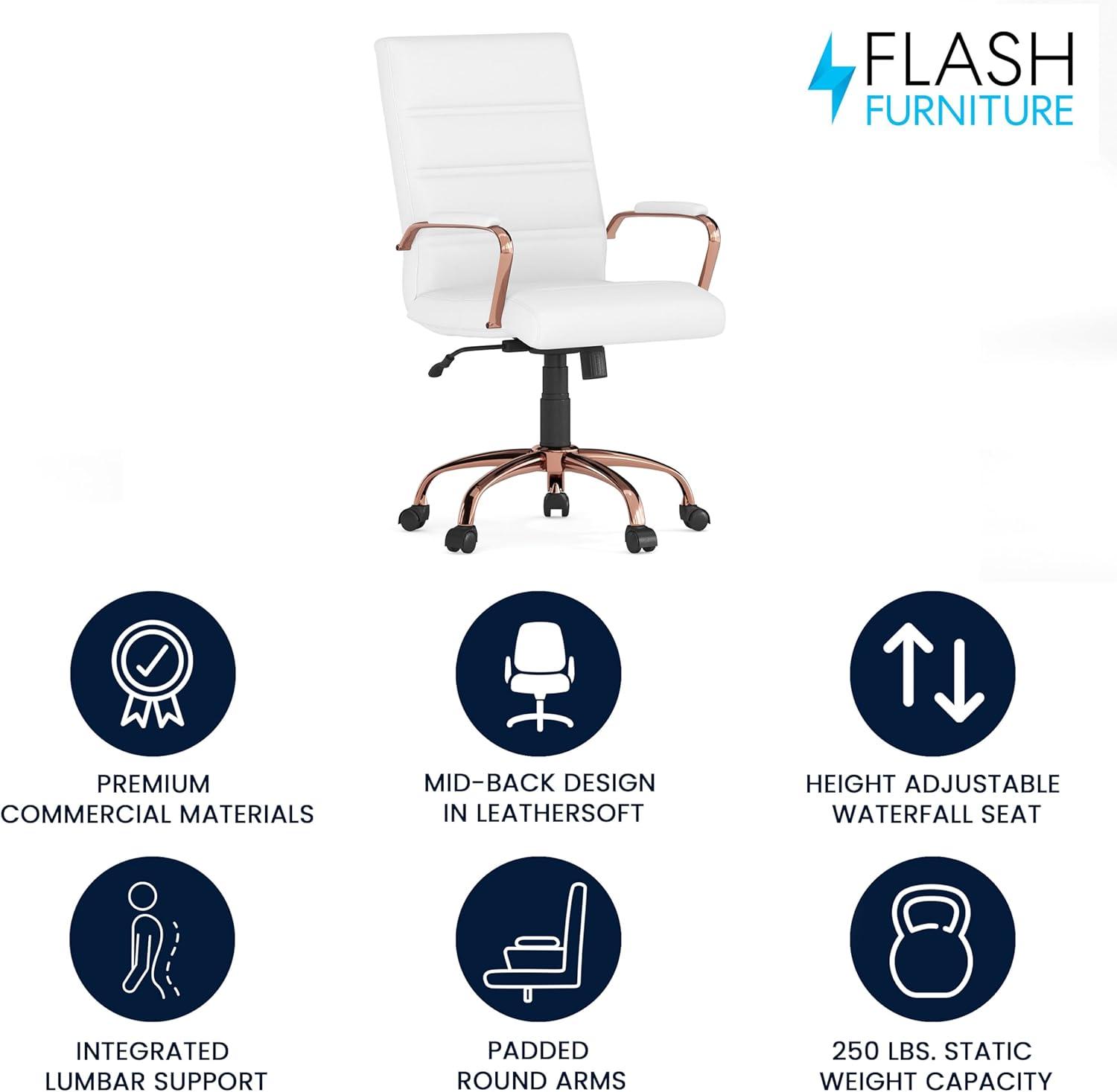 Flash Furniture Mid-Back Executive Swivel Office Chair with Metal Frame and Arms