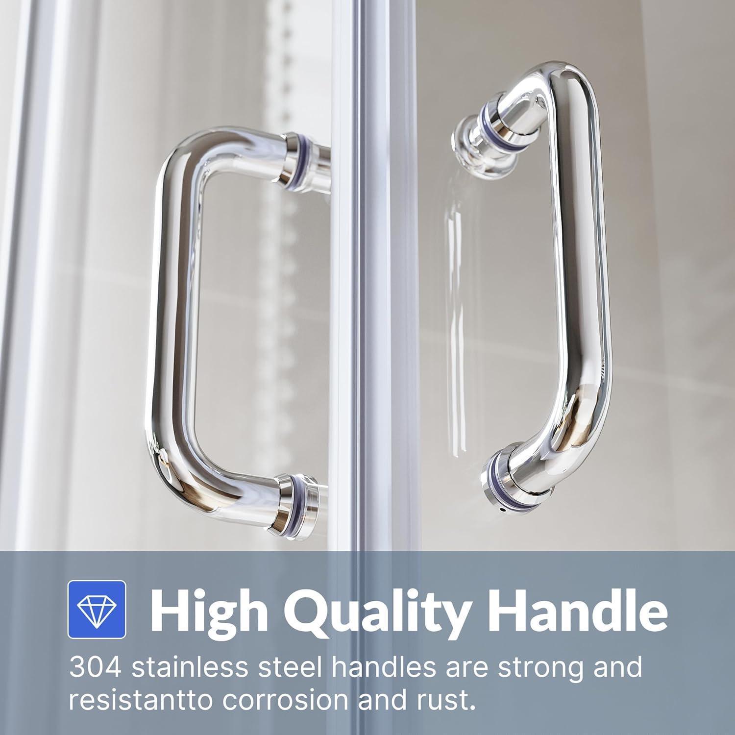 Sunny Shower Corner Entry Sliding Shower Door 36 in.D x 36 in. W x 72 in. H Brushed Nickel Finish Shower Enclosure