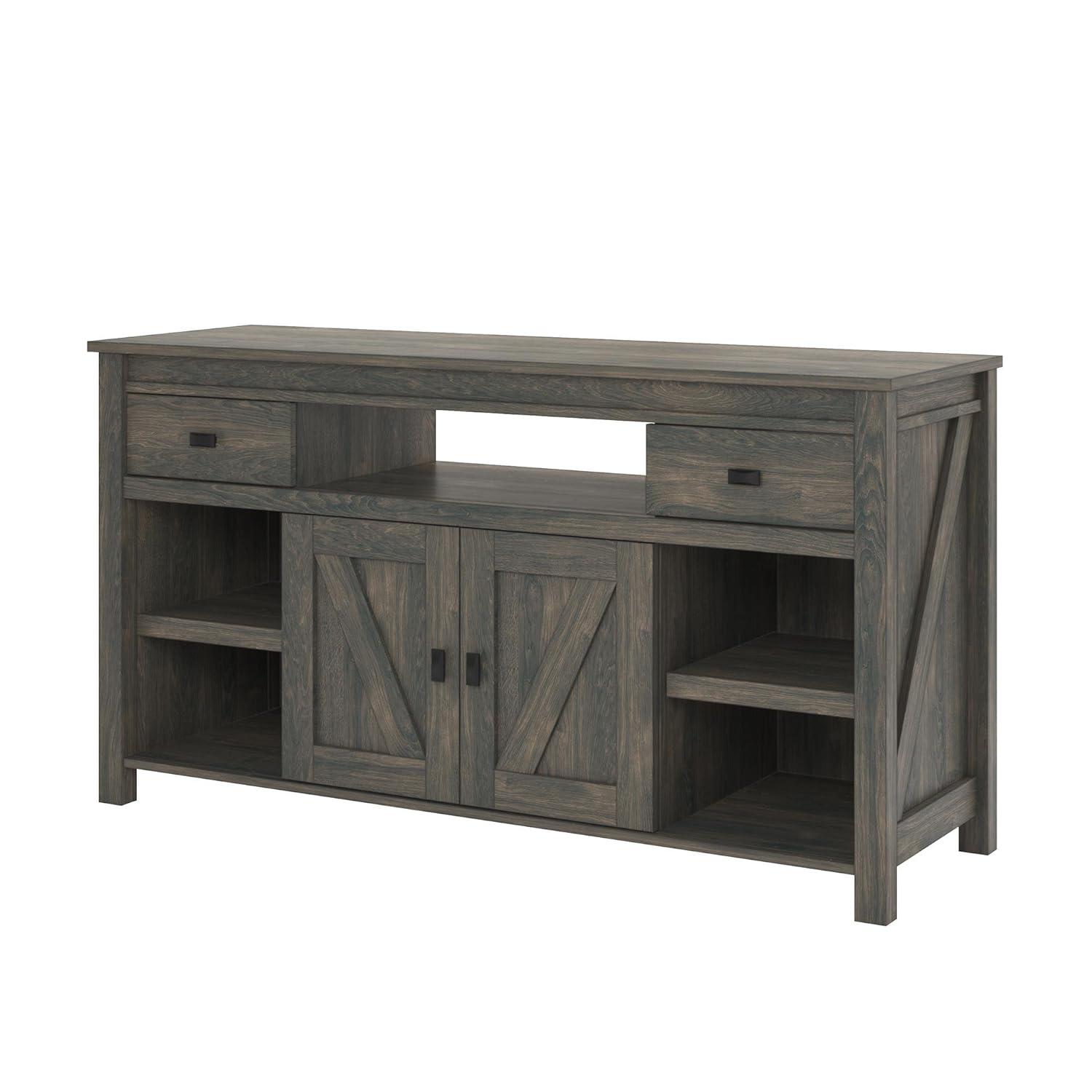 Farmington Gray Weathered Oak TV Stand with Cabinet for 60" TVs