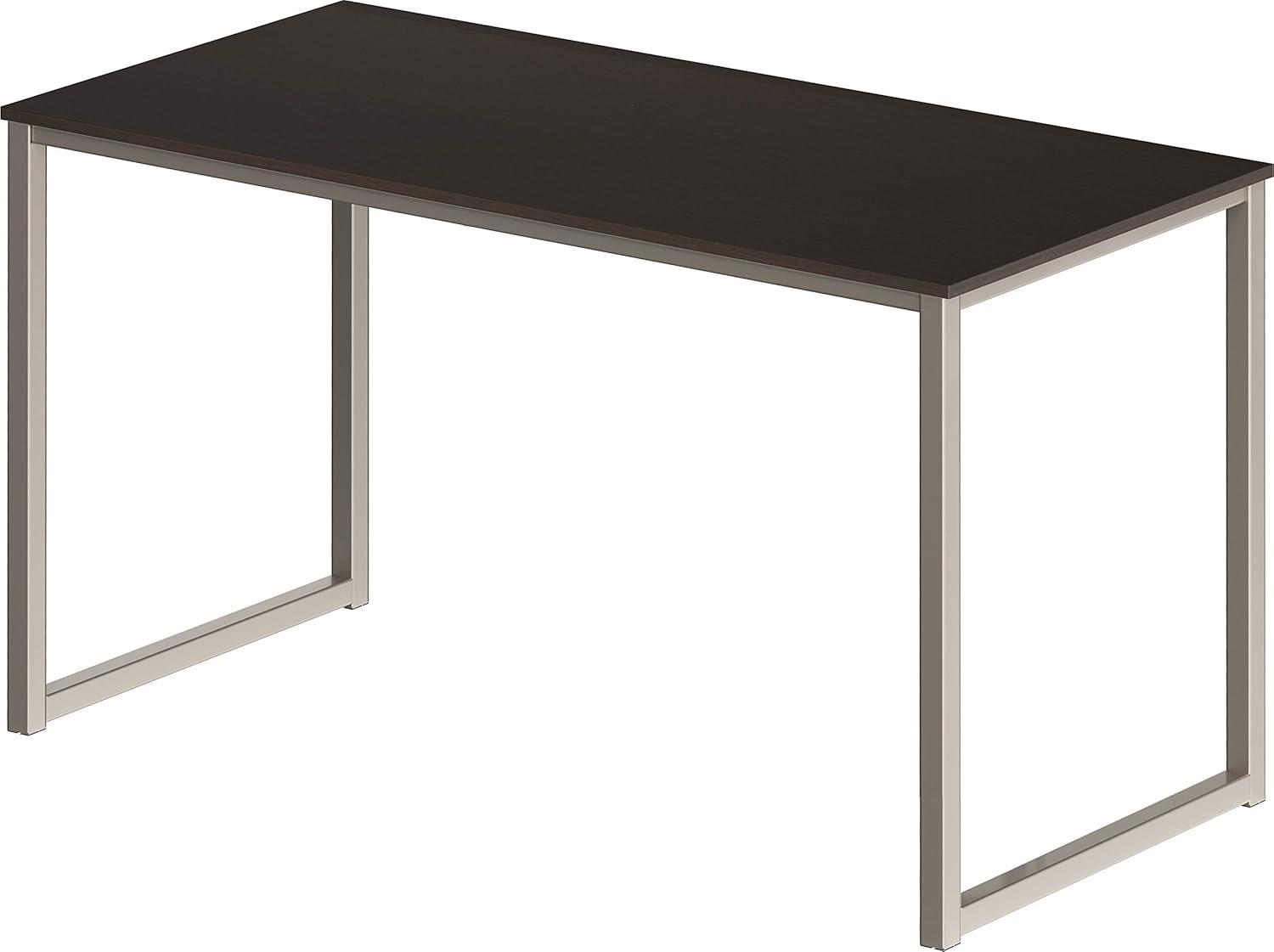 SHW Home Office 48-Inch Computer Desk, Silver/Espresso